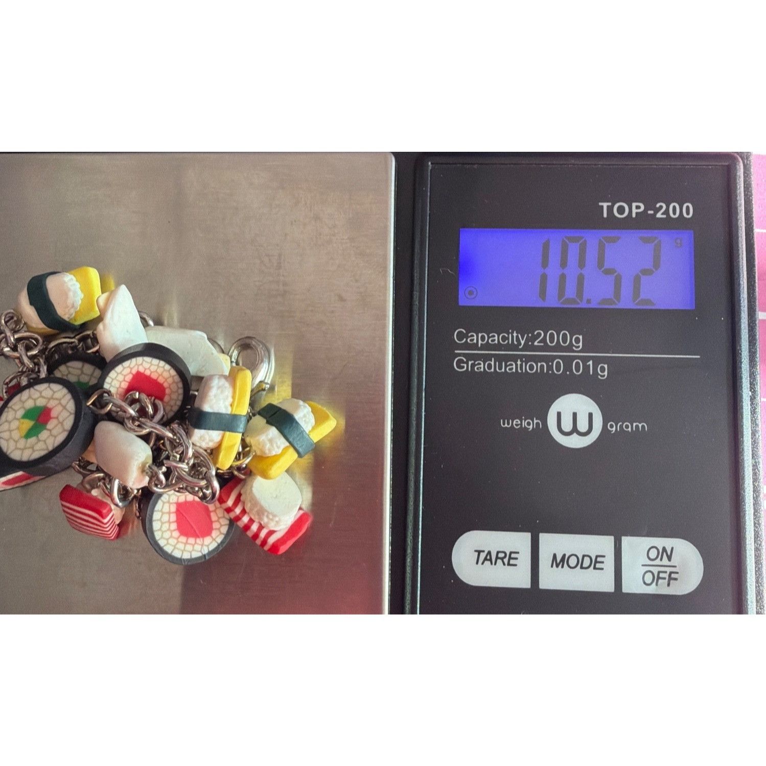 Other Claires Sushi Charm Bracelet Miniature Food Charms Silver To Size ONE SIZE - 6 Thumbnail