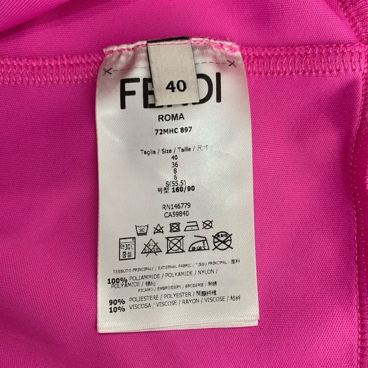 Fendi Fendi Womens Rose Pink Logo Embroidered Hoodie Jacket Size 4 Size S / US 4 / IT 40 - 3 Thumbnail