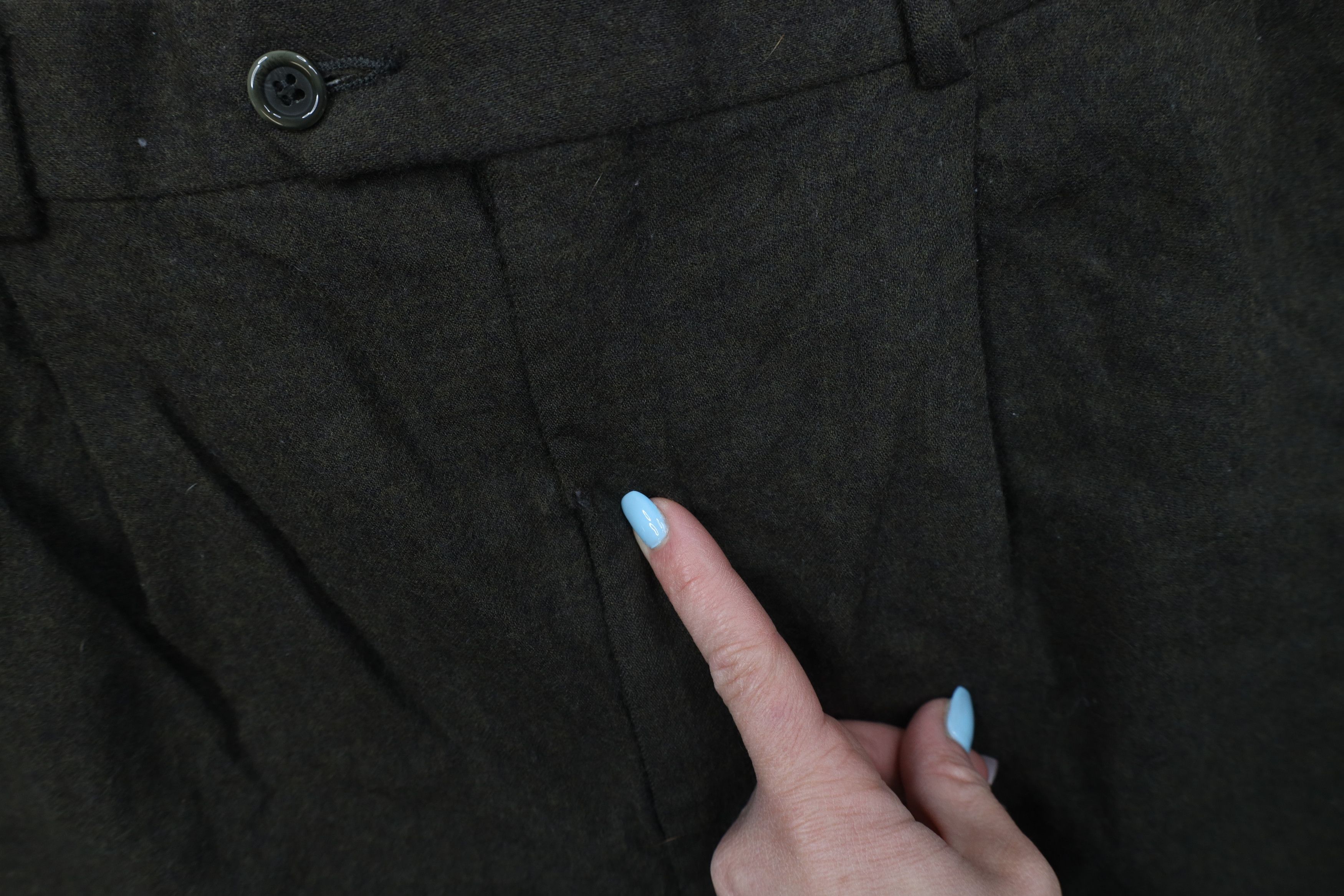 Vintage Vintage 90s Streetwear Wool Knit Wide Leg Chino Pants Green Size US 36 / EU 52 - 7 Thumbnail