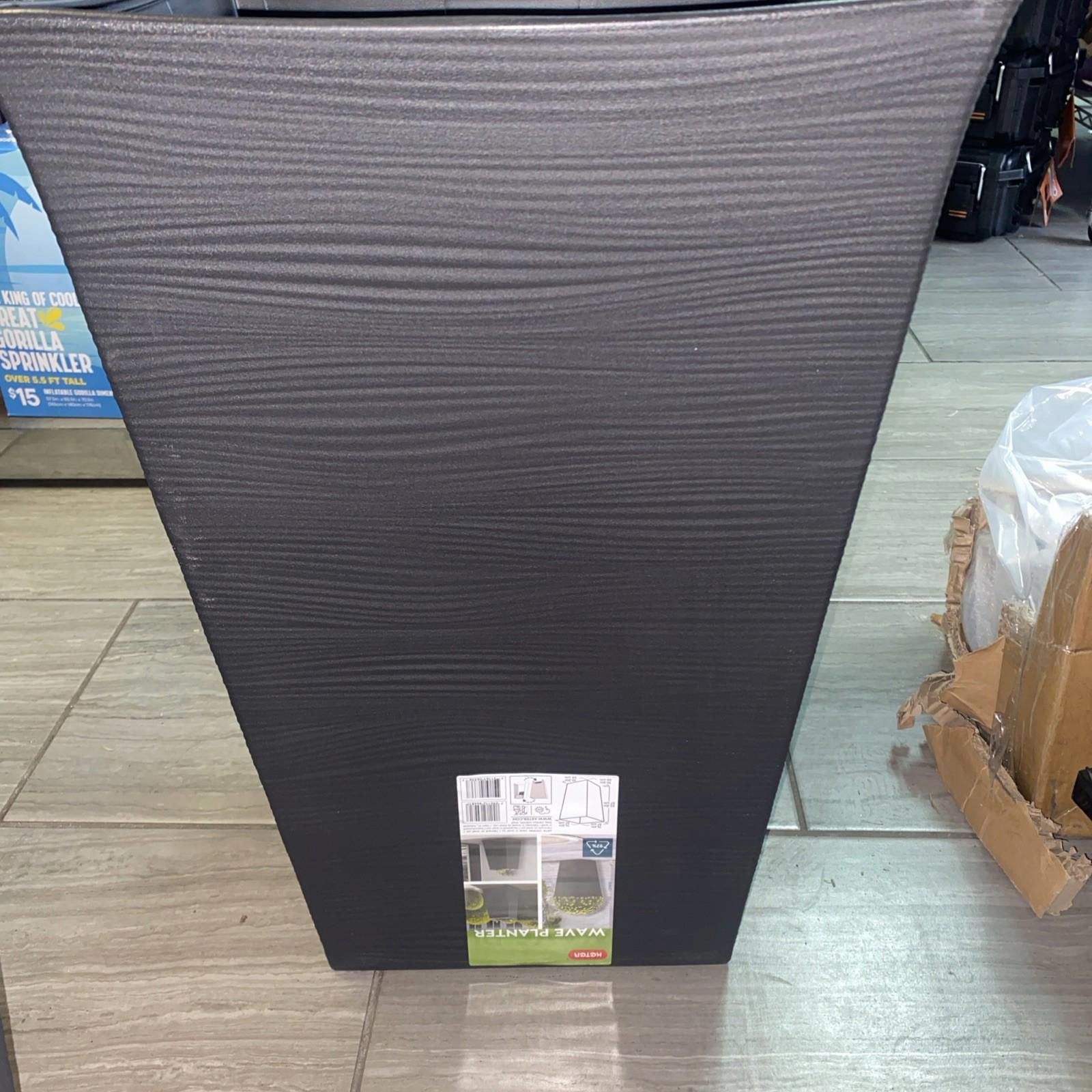 Other Keter Black Wave Planter 22 in. Tall New Size ONE SIZE - 7 Thumbnail