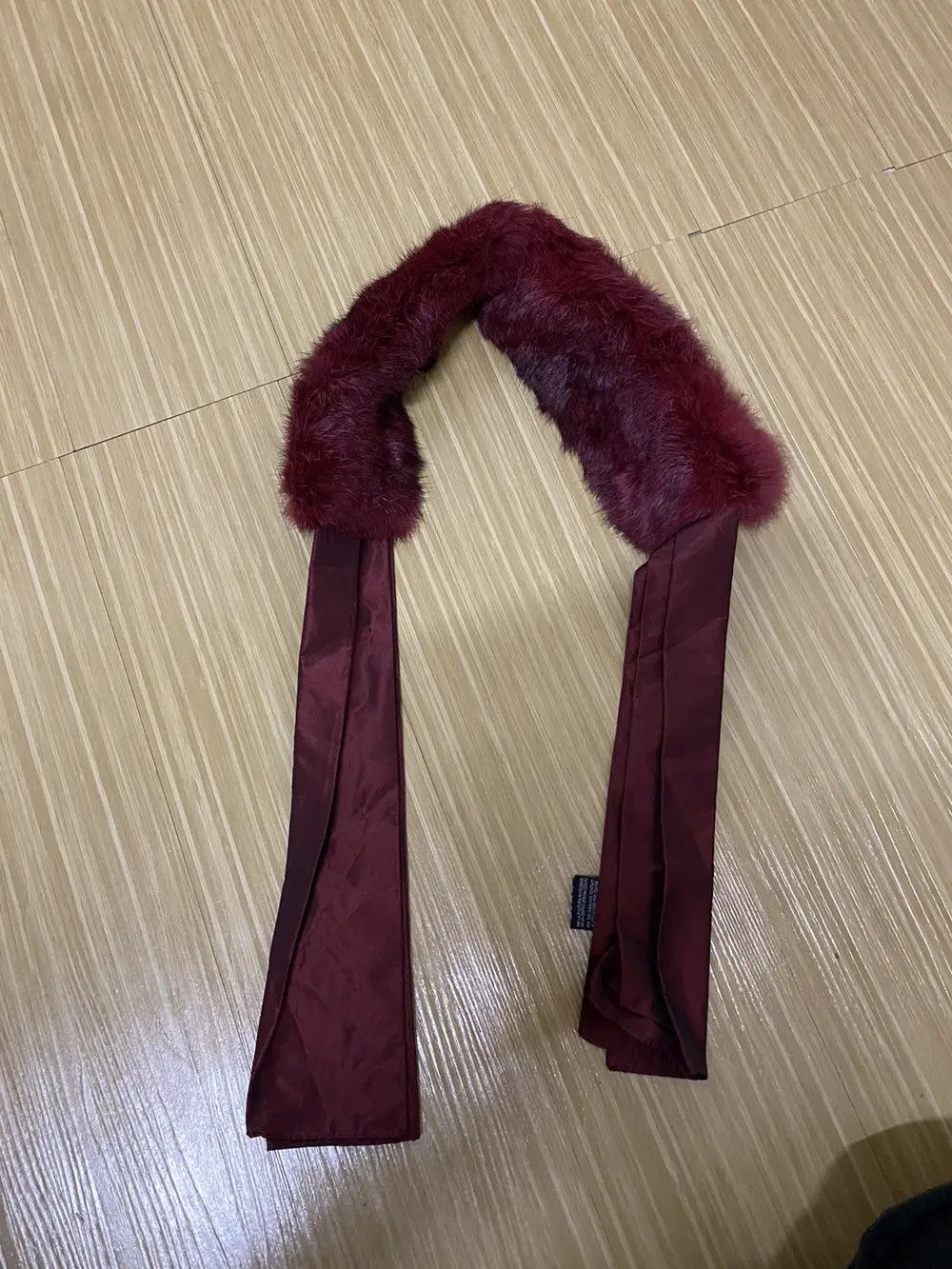 Furla Furla Rabbit Fur Burgundy Scarf Muffler Size ONE SIZE - 3 Thumbnail
