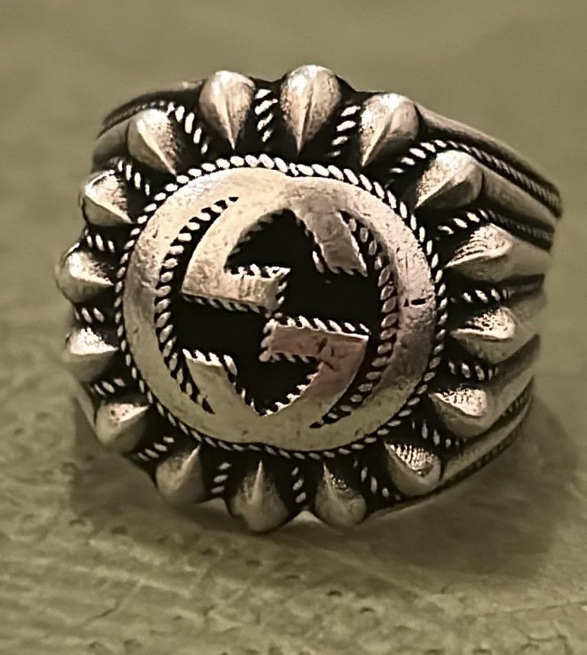 Gucci Gucci Interlocking G 20MM Silver 925 Ring Size ONE SIZE - 1 Thumbnail