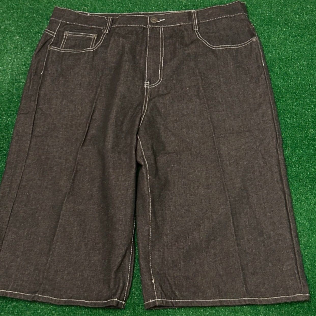 Vintage VINTAGE Jeane Tix JNCO Baggy Hip Hop Skater Grunge Jeans Shorts Mens SZ 42 Jorts Black Dark Pockets Logo 42 Regular Mens Size US 42 / EU 58 - 2 Thumbnail