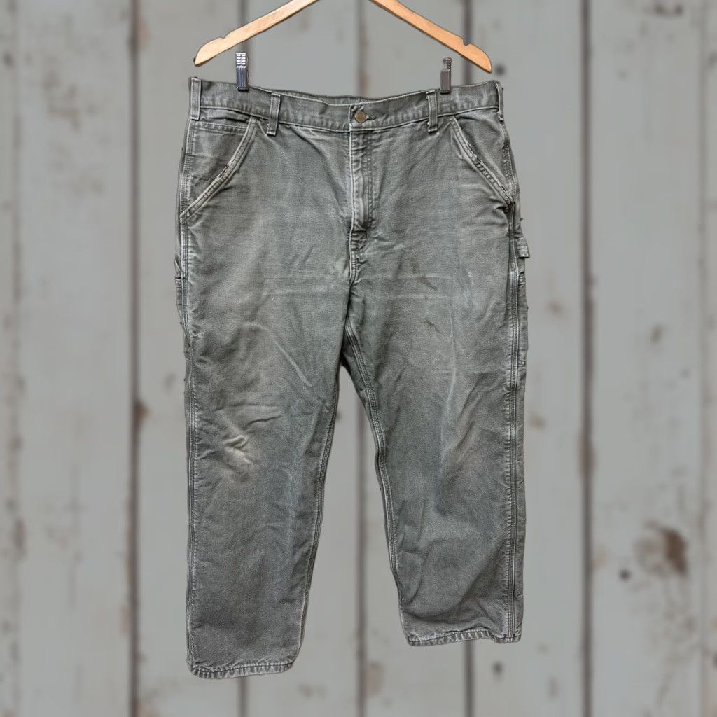 VINTAGE Carhartt Carpenter Pants Green 36 X 30 Lined Distressed USA Regular Men’s Pants