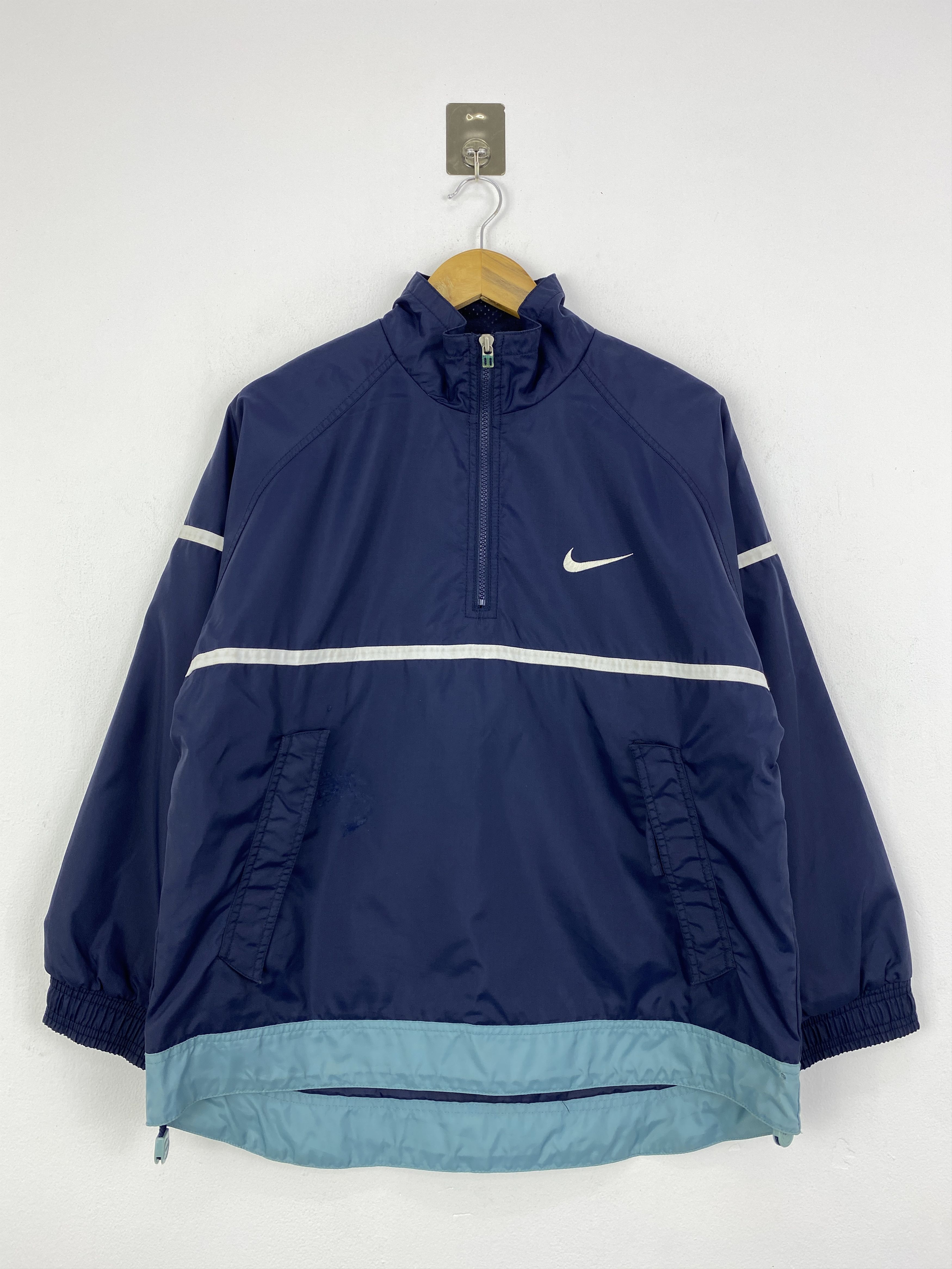 Nike Vintage 90s Nike Spellout Half Zipper Light Jacket WN0002 Size US L / EU 52-54 / 3 - 3 Thumbnail