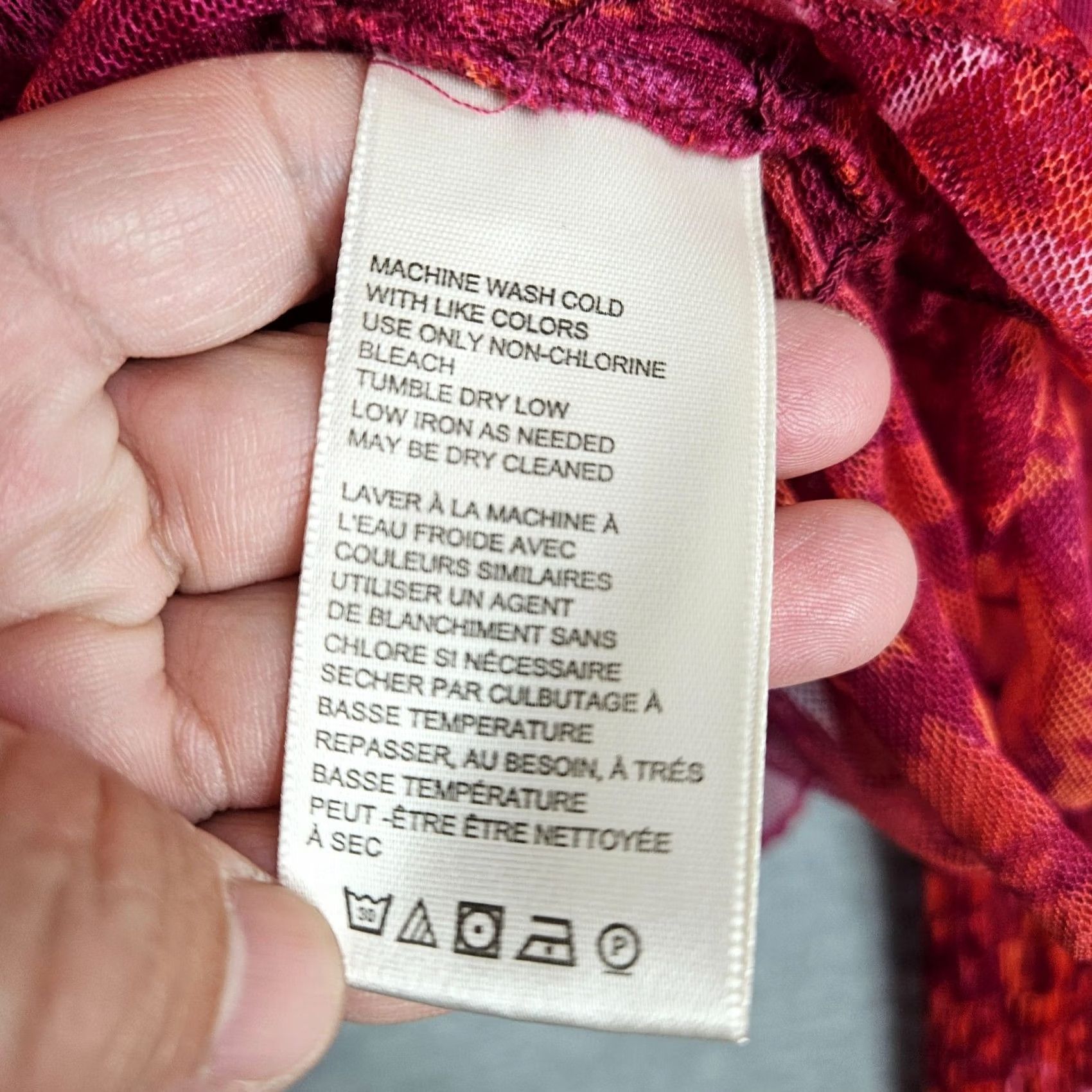 Free People Free People Blouse Shirt Womens M Red Pink Floral Long Sleeve Crew Neck Stretch All Seasons Regular Size M / US 6-8 / IT 42-44 - 7 Thumbnail