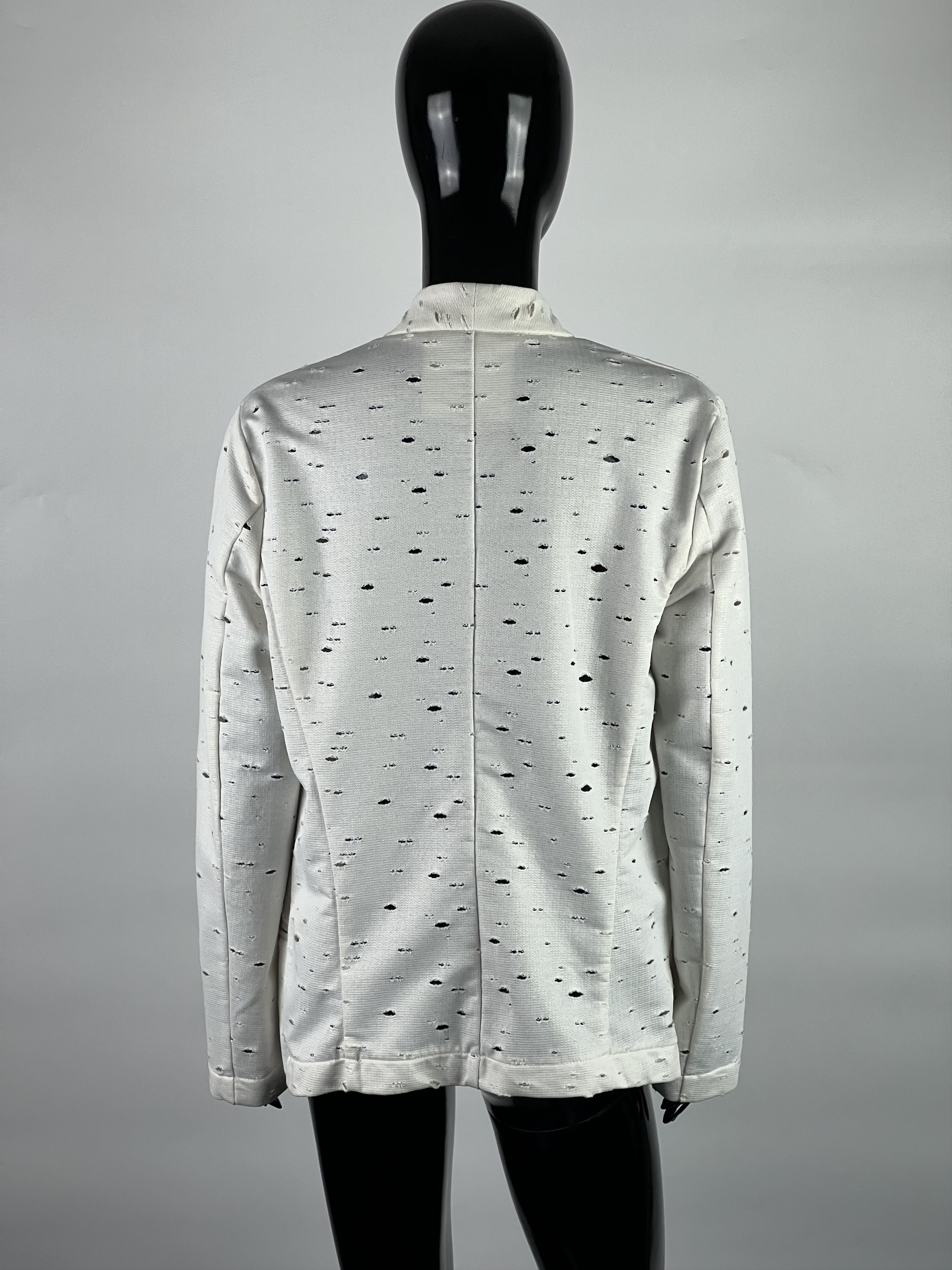Other 8PM White Distressed Blazer Jacket Size L / US 10 / IT 46 - 3 Thumbnail
