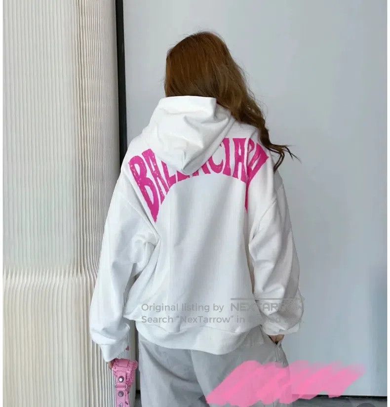 Balenciaga Balenciaga Letter Printed Casual Hooded Sweatshirt with Lo Size US XS / EU 42 / 0 - 5 Thumbnail