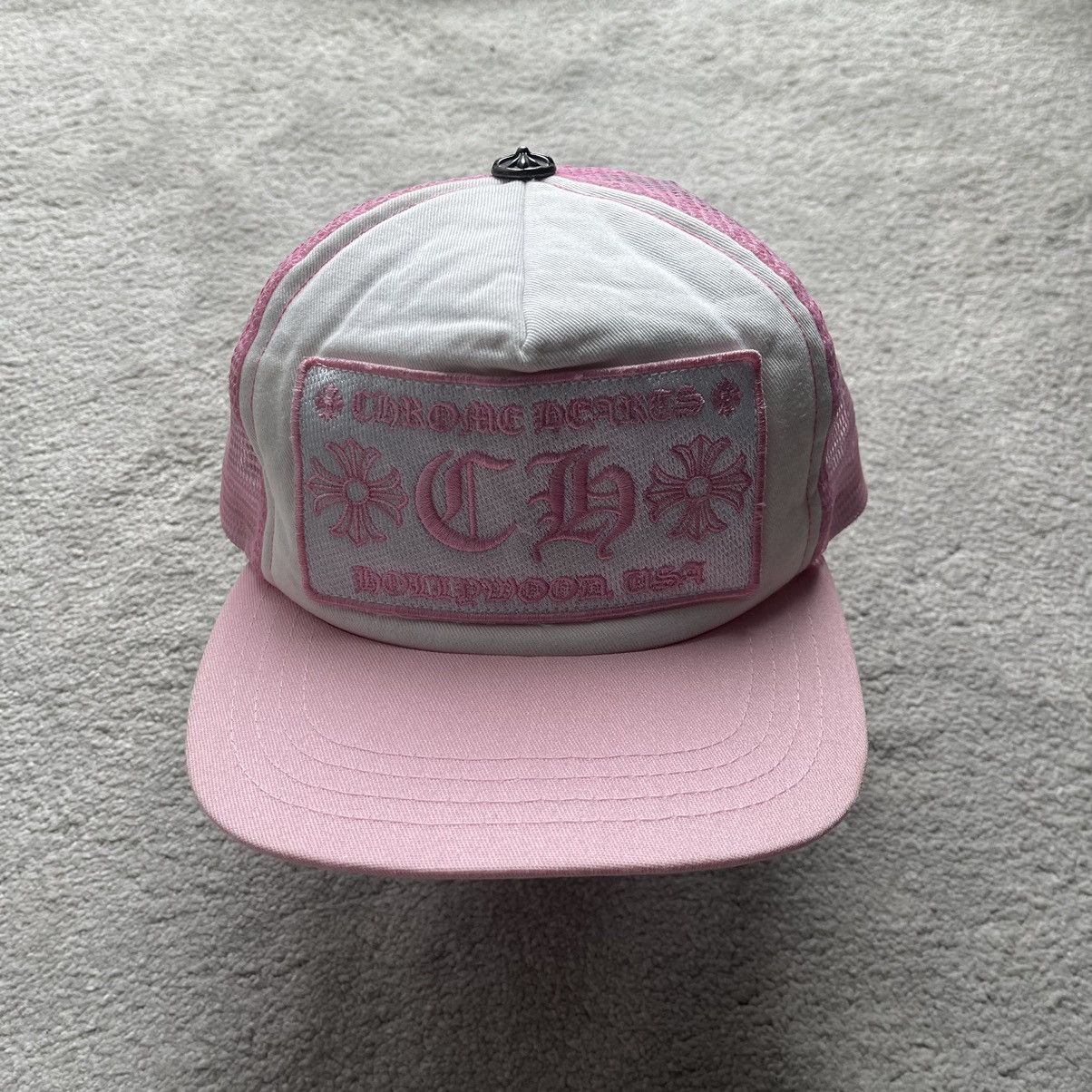 Chrome Hearts Pink and White Trucker Hat CHROME HEARTS Pink & White  main image 2