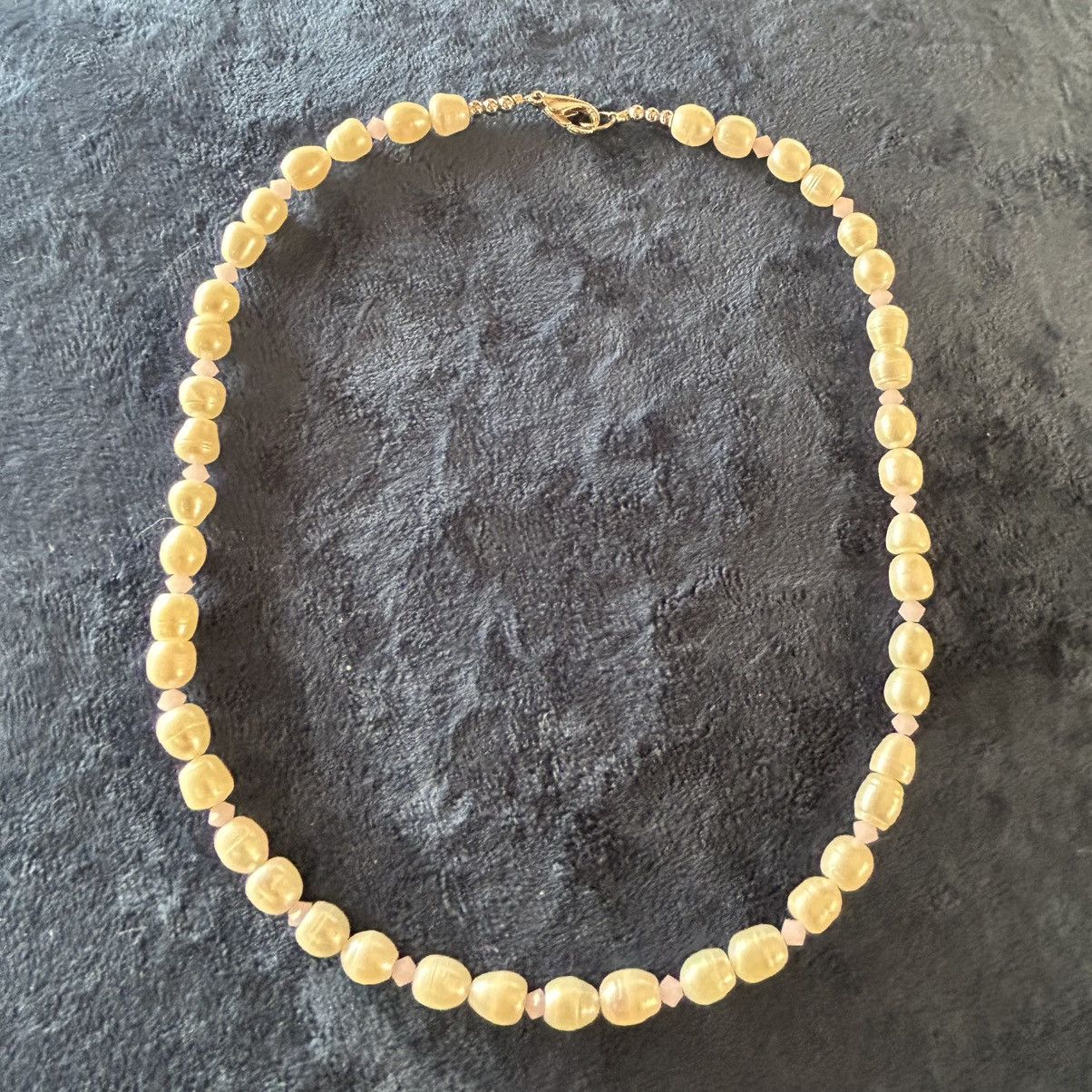 Handmade Handcrafted genuine freshwater pearl rose quartz necklace Size ONE SIZE - 5 Thumbnail
