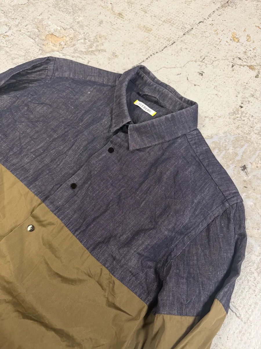 Iceberg 2000s Iceberg Grey Denim Hybrid Beige Cotton Shirt Size US S / EU 44-46 / 1 - 9 Thumbnail