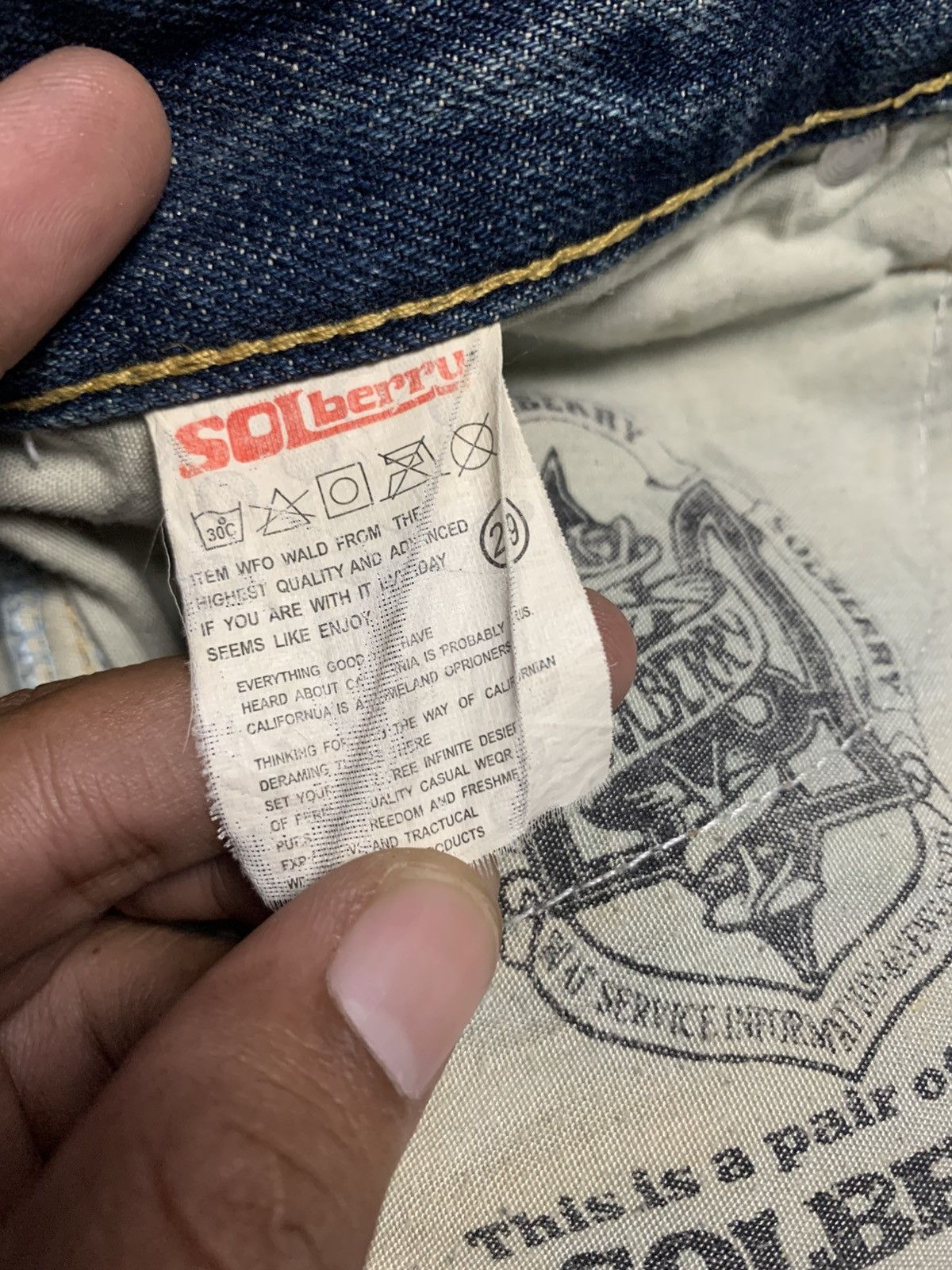 Japanese Brand Archive SOLBERRY vintage raw art denim if six was nine style Size US 29 - 9 Thumbnail