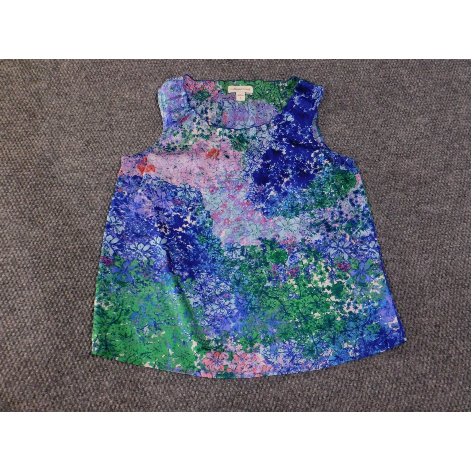 Coldwater Creek **Coldwater Creek Blue Green Floral Women's Sleeveless Blouse** User: Coldwater Creek Blue Green Floral Women's Sleeveless Blouse Size S / US 4 / IT 40 - 2 Thumbnail