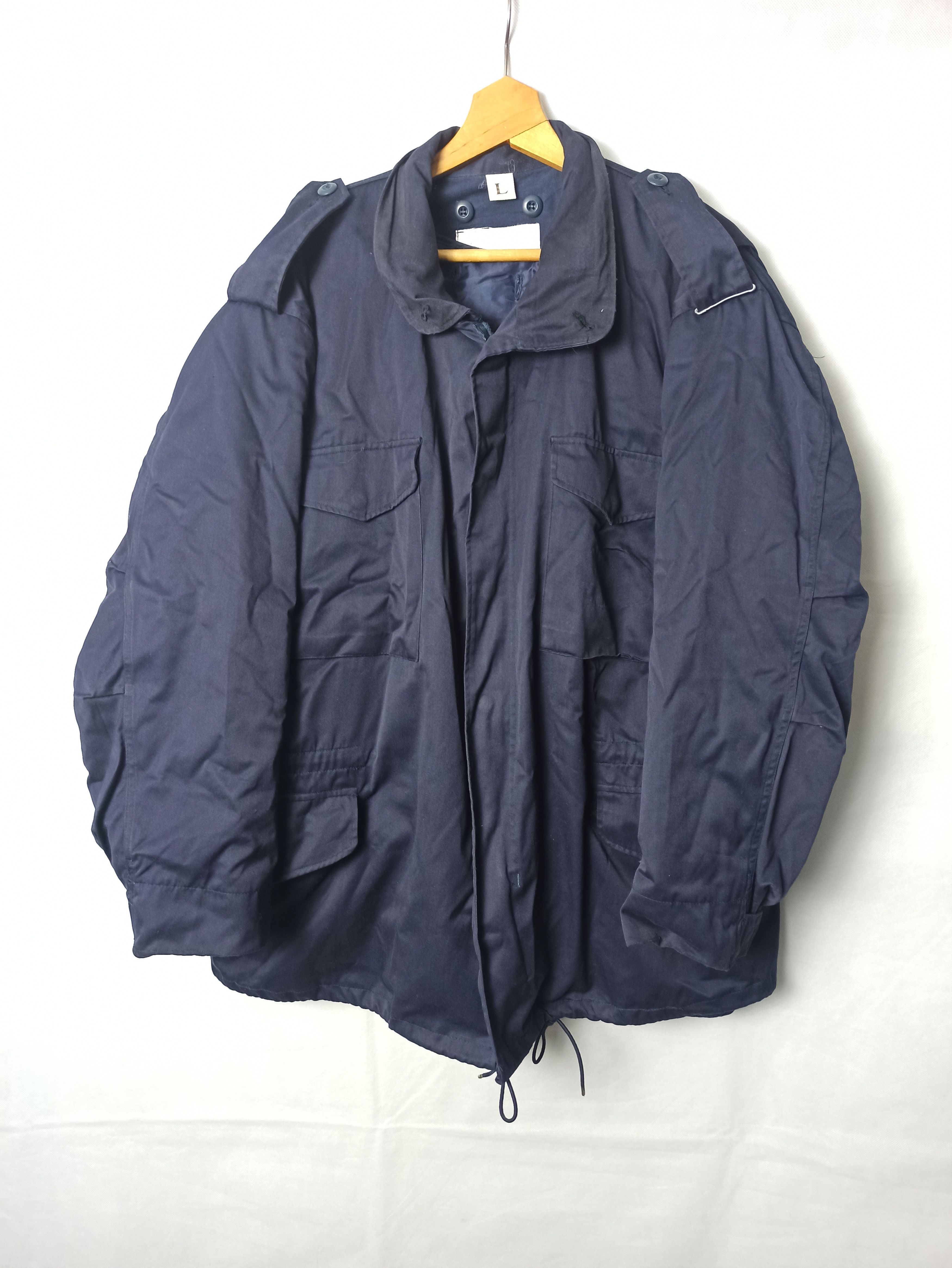 image of Bomber Jacket x Military Coat, Cold Weather Man's Field Jacket Dsa 100-76-C-0605 in Navy (Size Larg