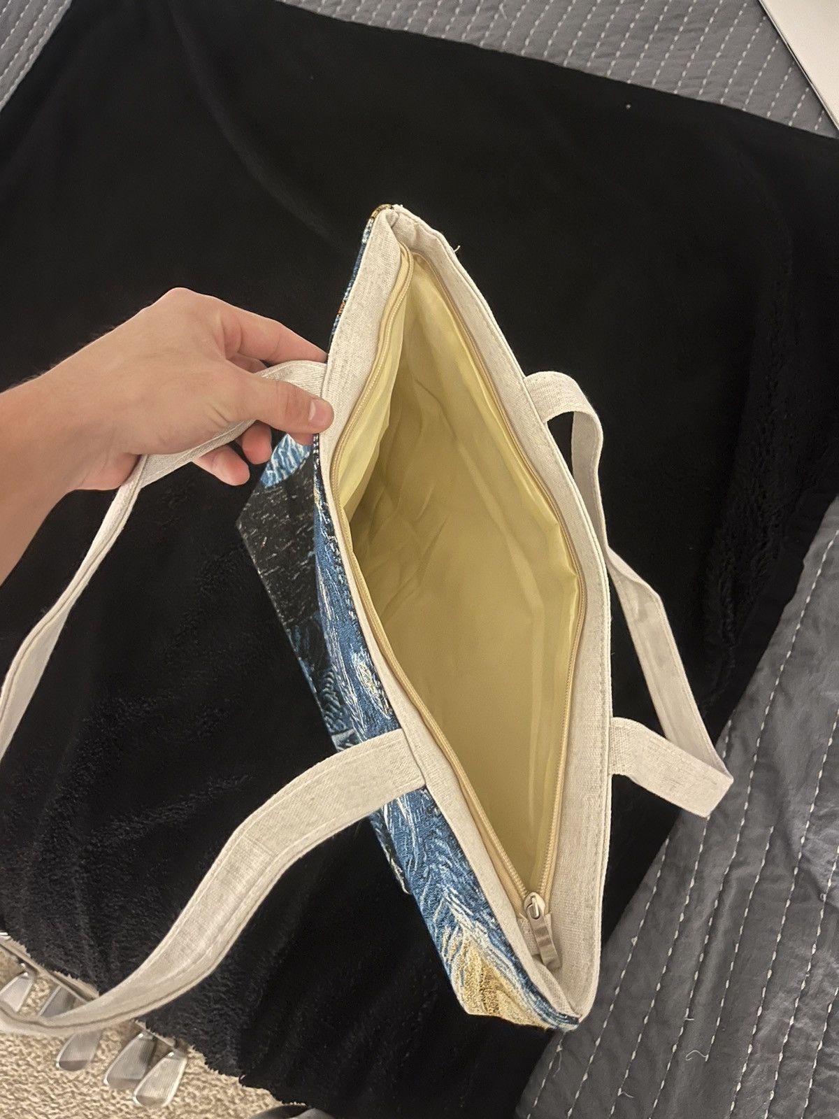Vintage Starry Night Tote Bag with zipper Size ONE SIZE - 2 Thumbnail
