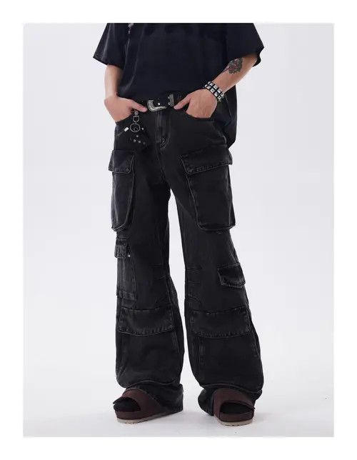 VIBE Baggy Cargo Black Denim Jeans Size US 30 / EU 46 - 3 Thumbnail