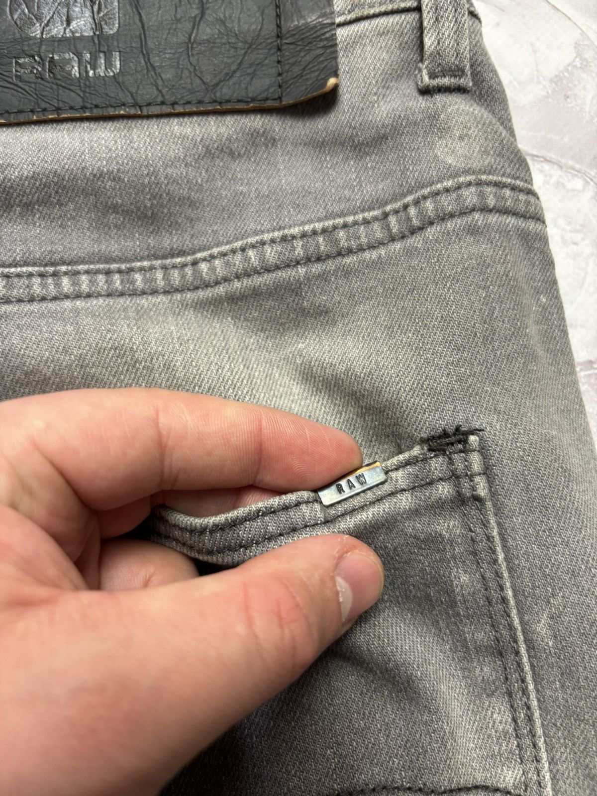 Designer × G-Star G Star Raw ARC 3D Tapered Jeans Denim Grey Mens 32 x 34 Size US 32 / EU 48 - 12 Thumbnail