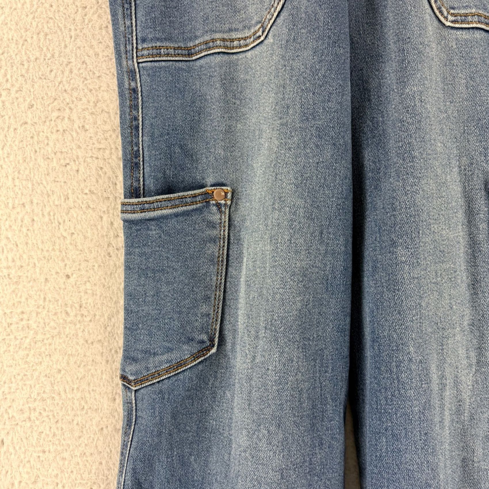 Denime Judy Blue Jeans Women 90s Straight Cargo Pocket Mid Rise Denim Blue 25 Regular Everyday Womens Jeans Size 42" / US 20 - 5 Thumbnail