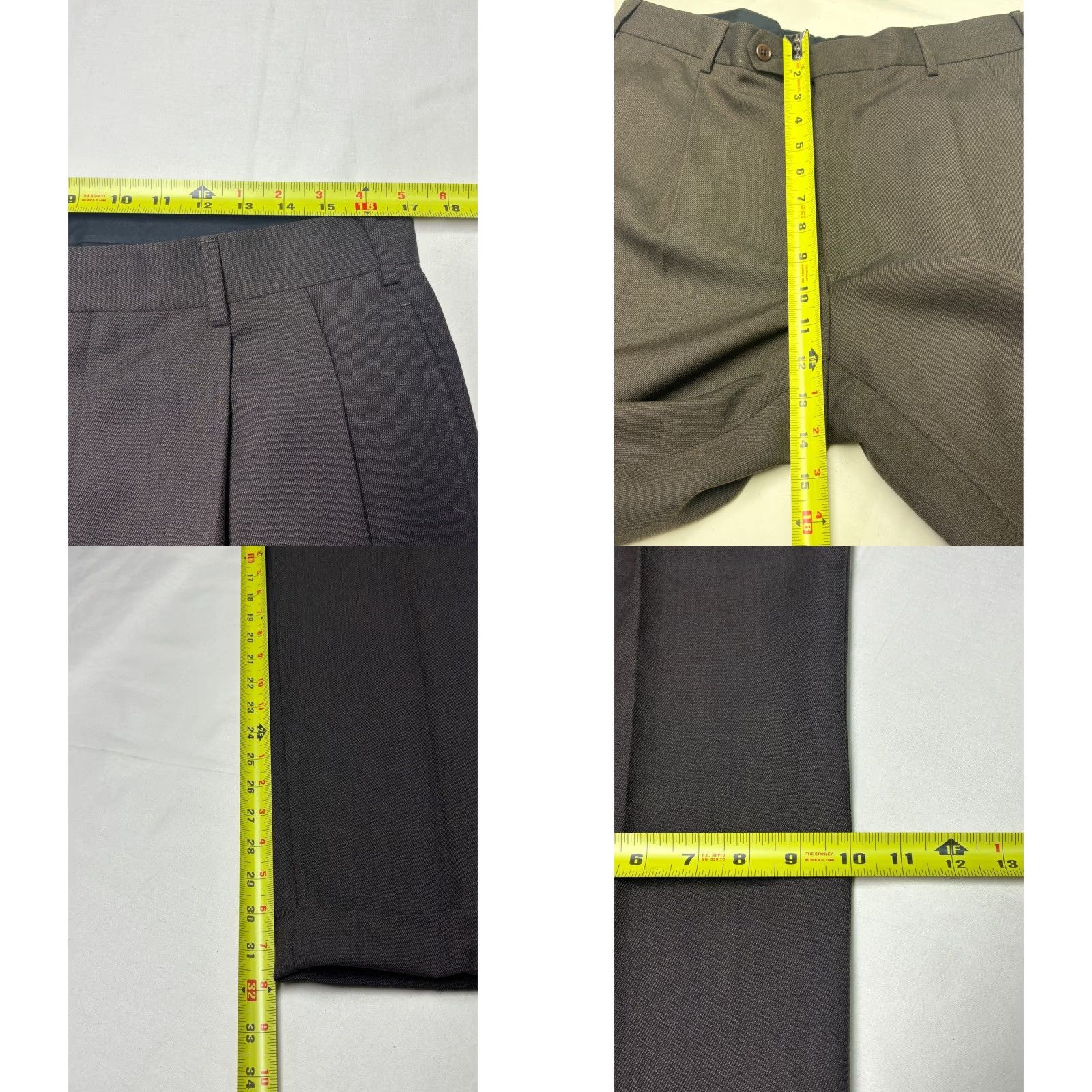 Brooks Brothers VINTAGE Brooks Brothers 346 Mens Pleated Wool Dress Pants Brown W35 L32 Cuffed Size US 35 - 8 Thumbnail