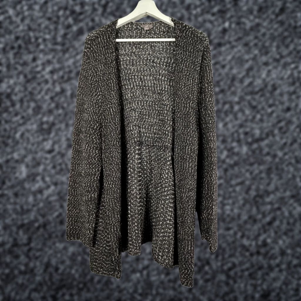 J. Jill J. Jill Cardigan Shirt Womens XL Black White Open-Front Textured Knit Sweater Size XL / US 12-14 / IT 48-50 - 1 Thumbnail
