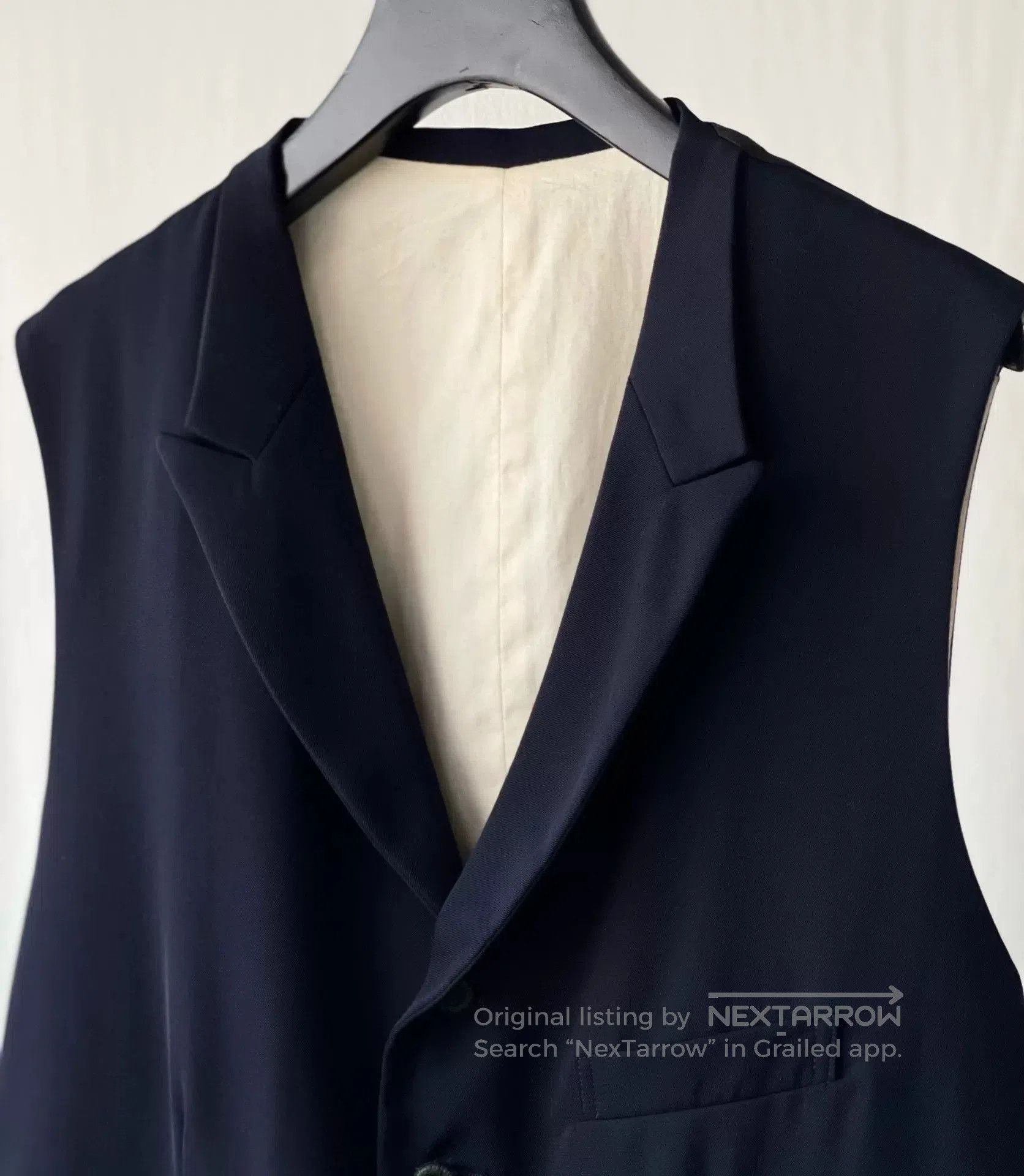 Y's for Men Navy Wool Vest for Unisex Styling. Size M / US 6-8 / IT 42-44 - 4 Thumbnail