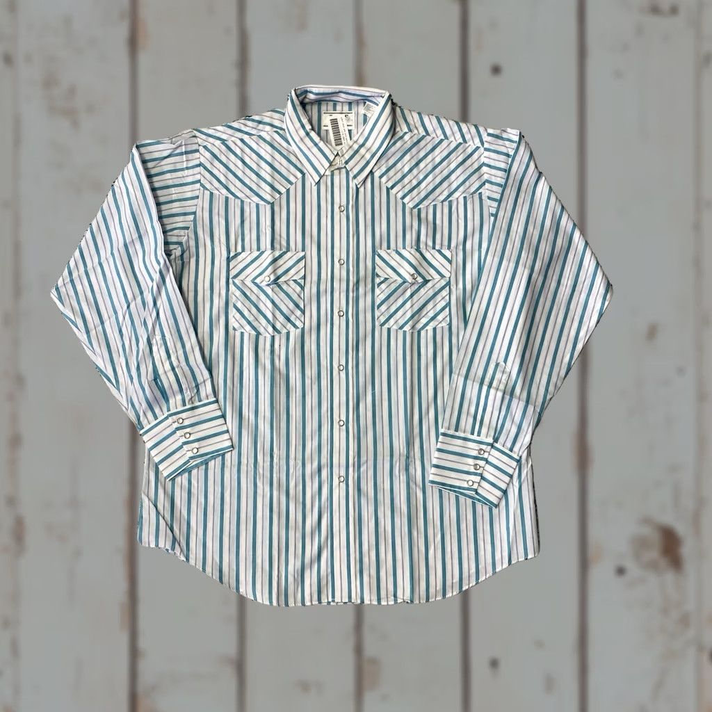 Vintage VINTAGE R Bar S Shirt Mens XL Blue Pearl Snap Western Classic Ranch Chore NWT Size US XL / EU 56 / 4 - 1 Thumbnail