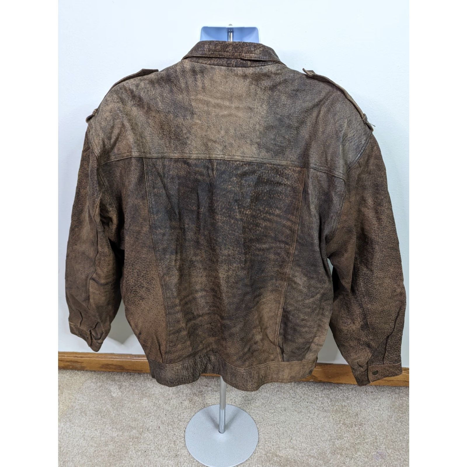 Vintage VINTAGE Brown Leather Bomber Jacket Coat Mens XL Flight 90s Aviator Size US XL / EU 56 / 4 - 3 Thumbnail