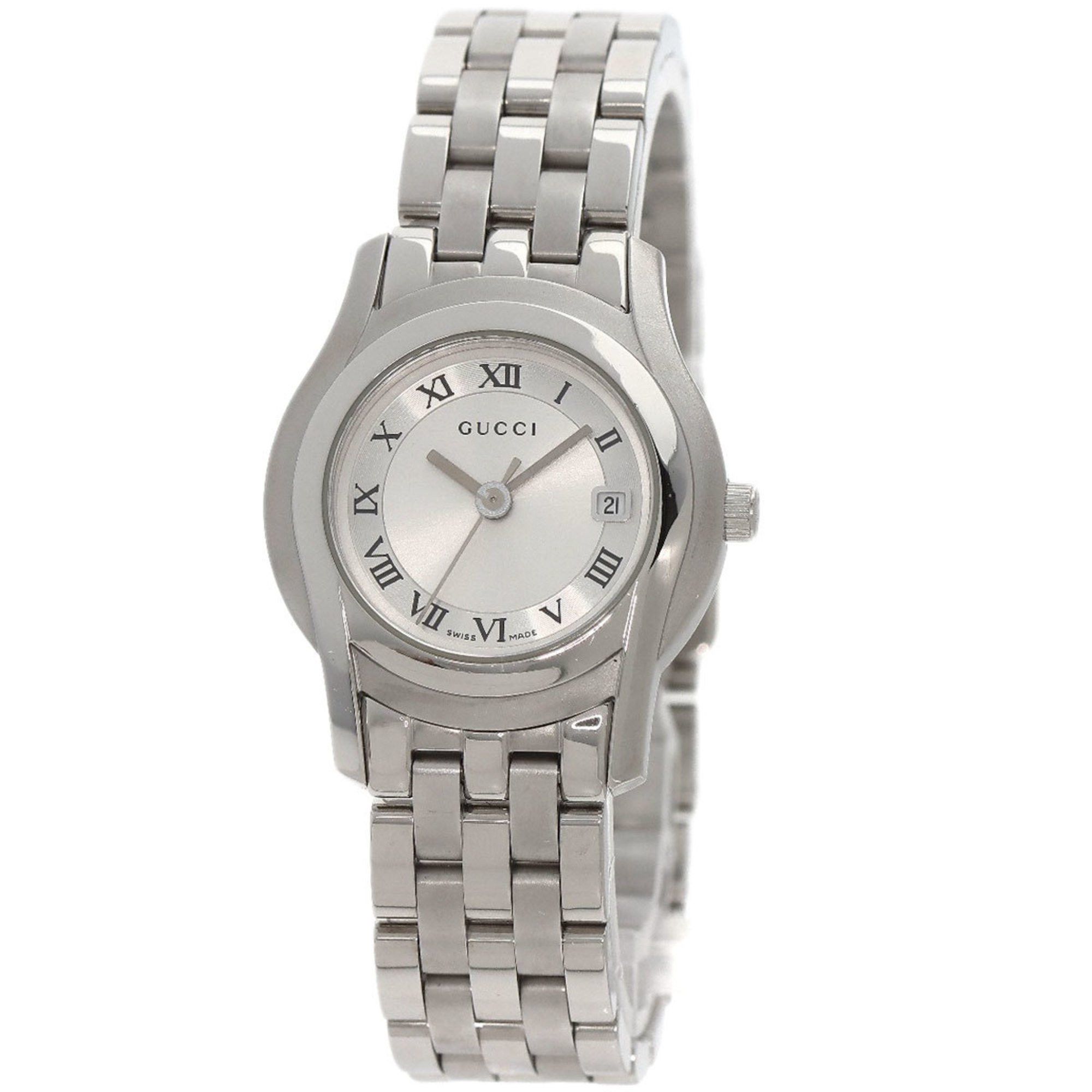 image of Gucci 5500L Watch Stainless Steel/ss Ladies Gucci in Silver, Women's