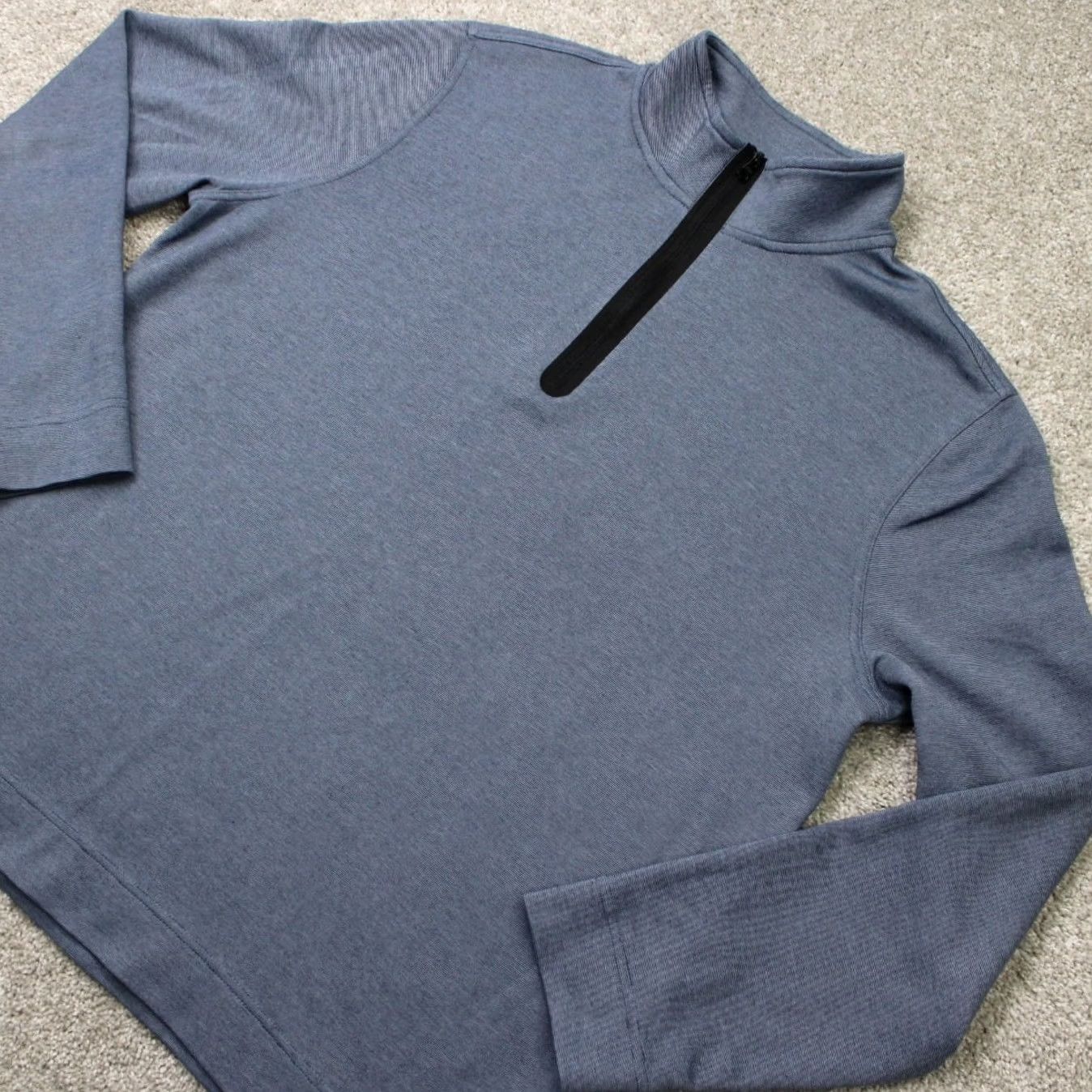Banana Republic Banana Republic Sweatshirt Mens XL Blue 1/4 Zip Cotton/Polyester Pullover Size US XL / EU 56 / 4 - 3 Thumbnail
