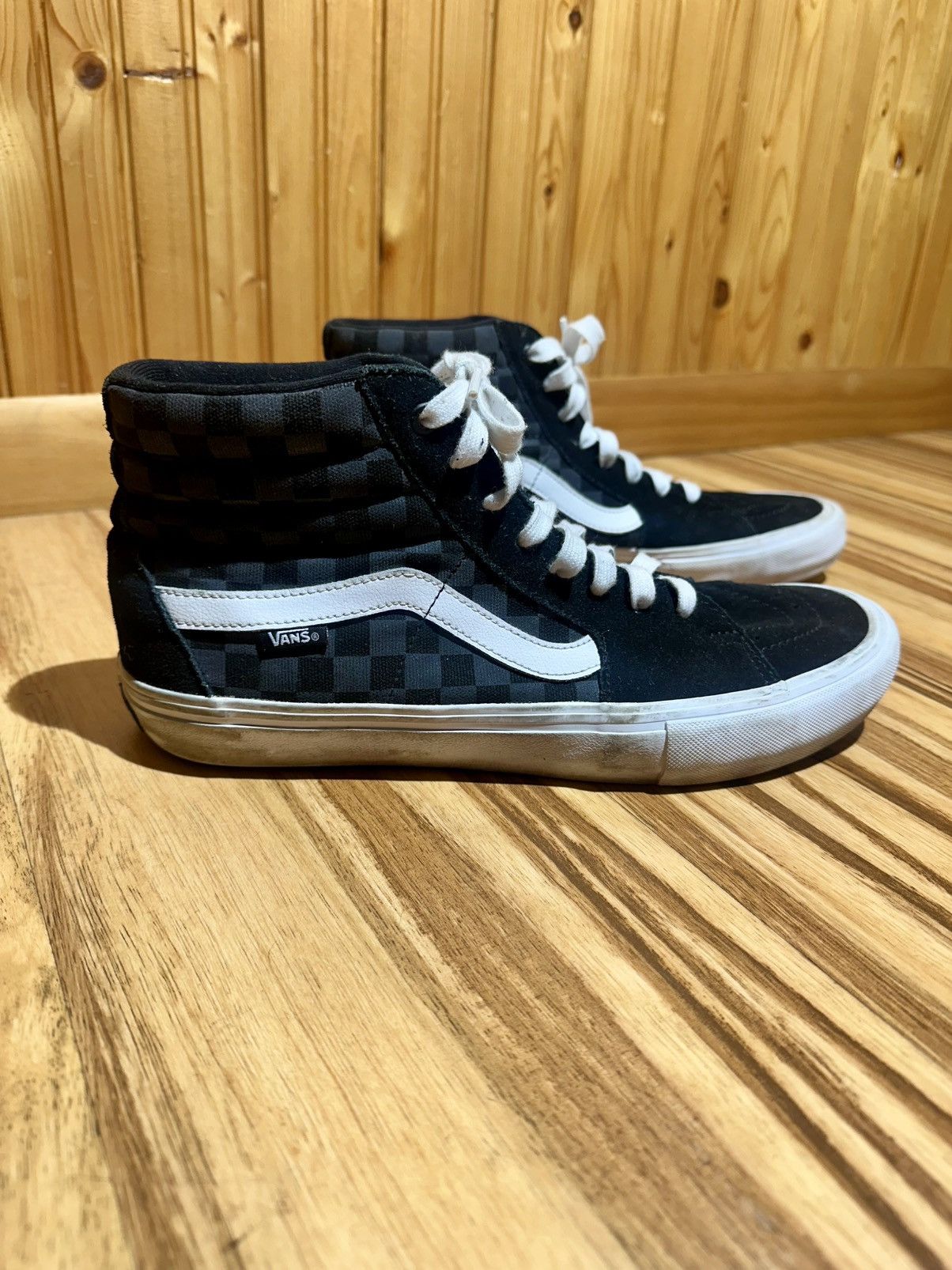 Vans Vans Black reflective checker background High-Top Sneakers Size US 11 / EU 44 - 3 Thumbnail