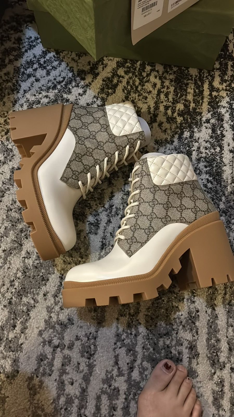 Gucci Gucci Women's GG Platform High Block Heel Ankle Boots Size US 10 / IT 40 - 2 Thumbnail