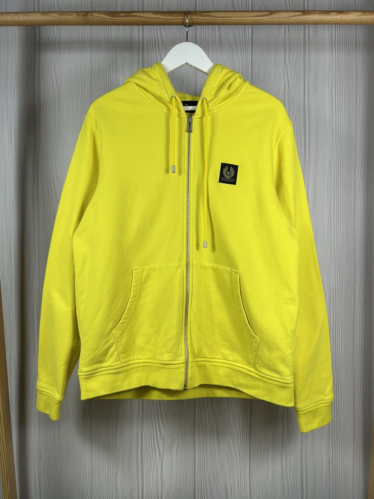 Belstaff Belstaff England Yellow Zip Hoodie Size XL 100% Cotton Size US XL / EU 56 / 4 - 1 Thumbnail
