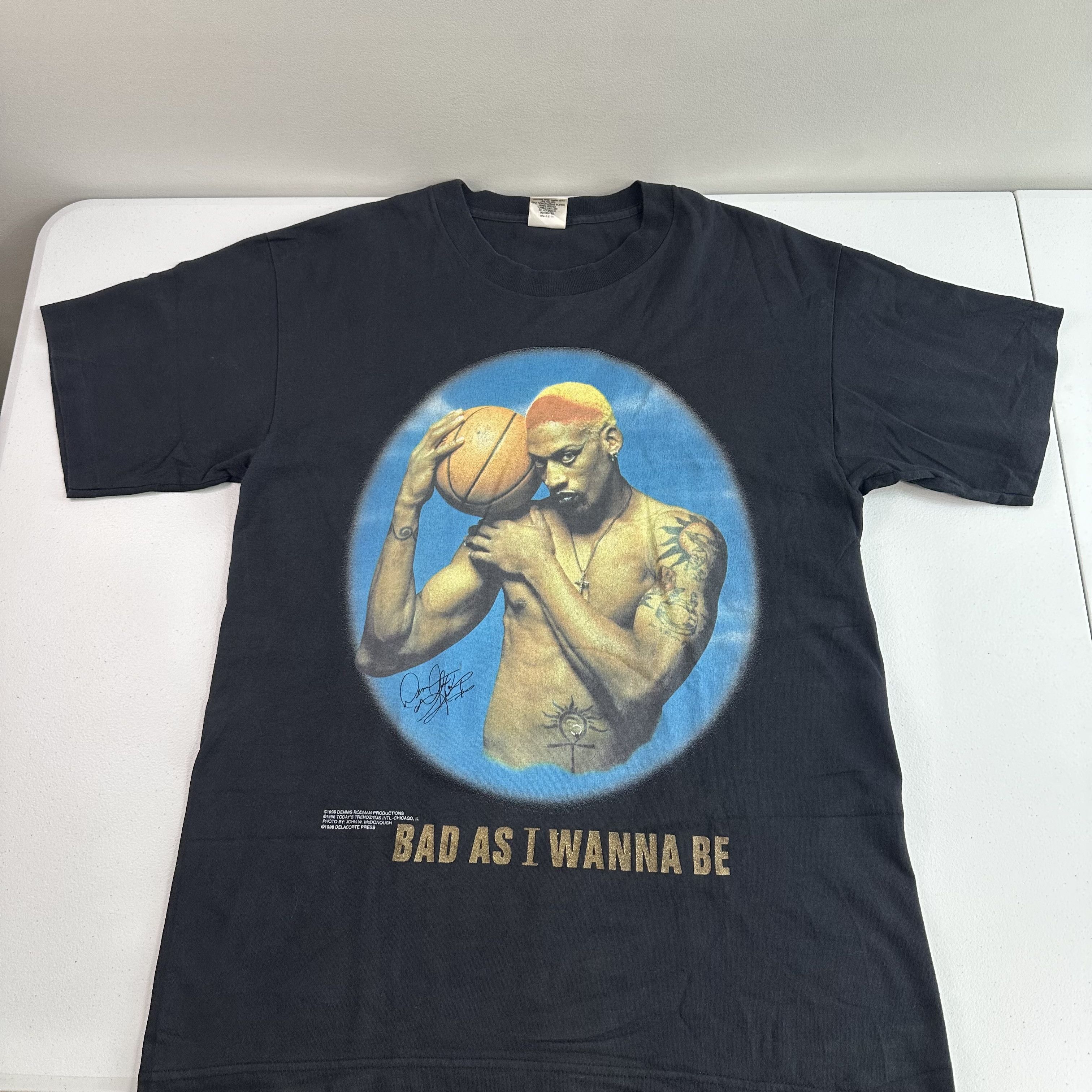 NBA × Rap Tees × Vintage Vintage 1996 Dennis Rodman Bad As I Wanna Be Shirt Size US L / EU 52-54 / 3 - 1 Thumbnail