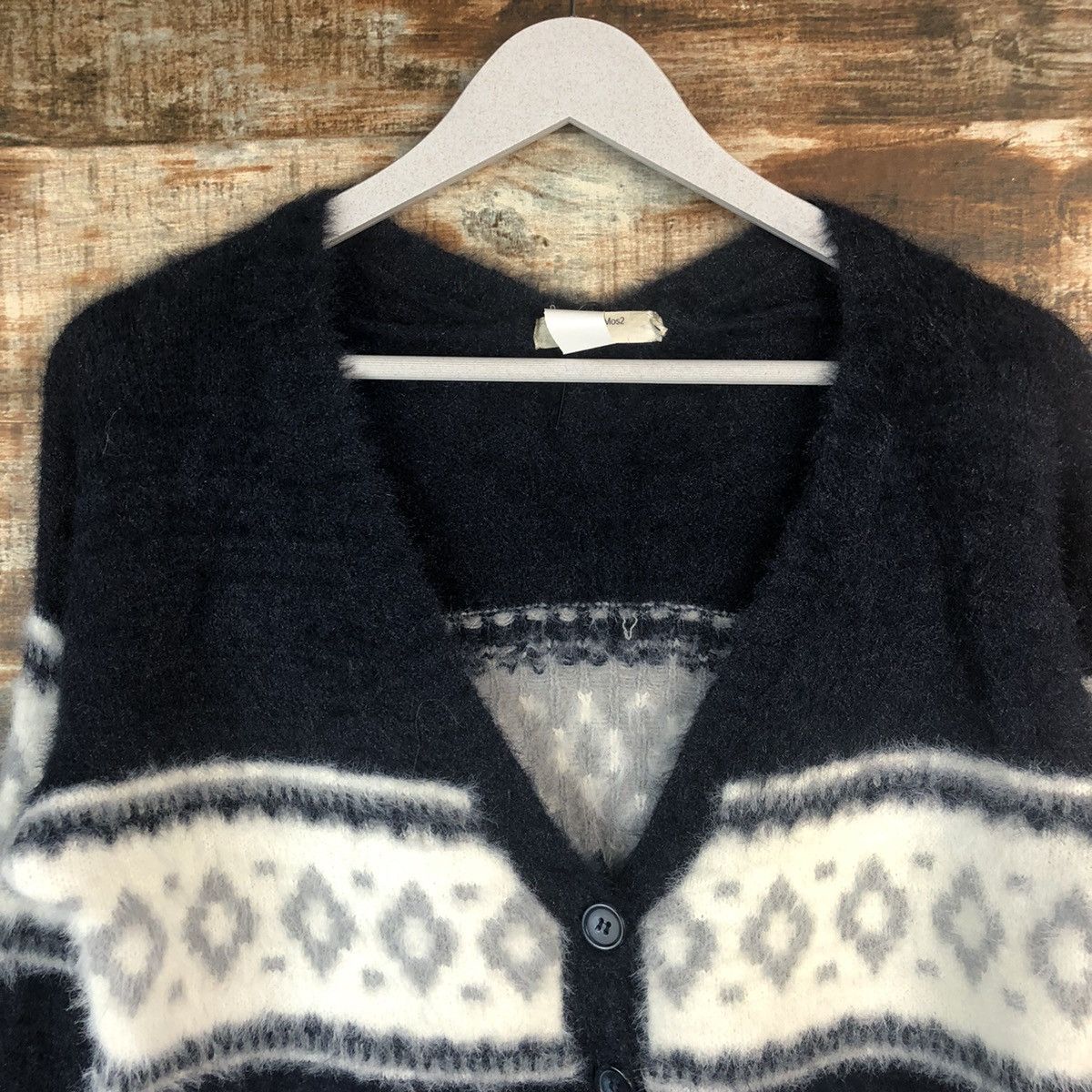 Japanese Brand DL Samansa Mos2 Black Cardigan Knitweaer #C398 Size M / US 6-8 / IT 42-44 - 4 Thumbnail