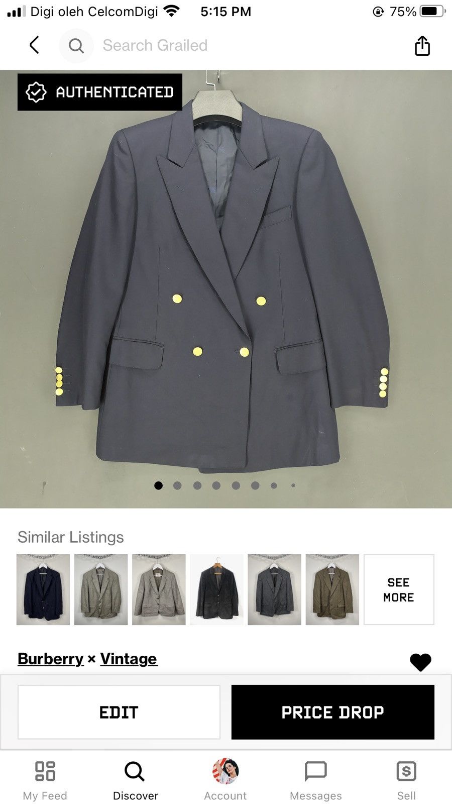 Burberry Vintage Burberrys Tasmania Wool Blazer #1077-44 Size 38R - 11 Thumbnail