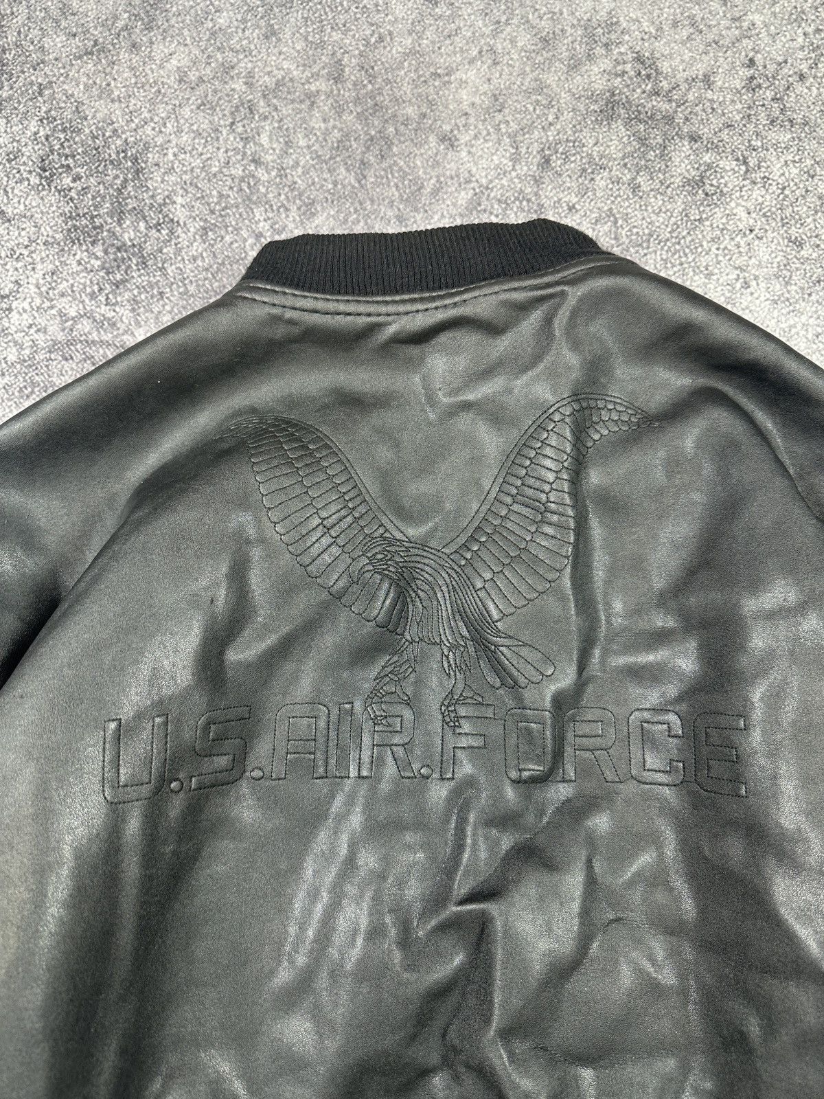 Vintage Y2K Vintage Leather Jacket US AIR Force Streetwear Rare 90s Size US XXL / EU 58 / 5 - 2 Thumbnail