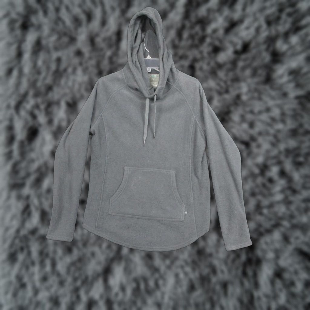 Free Fly Hoodie Womens Large Gray Performance Bamboo Pullover Fleece Kangaroo Pocket