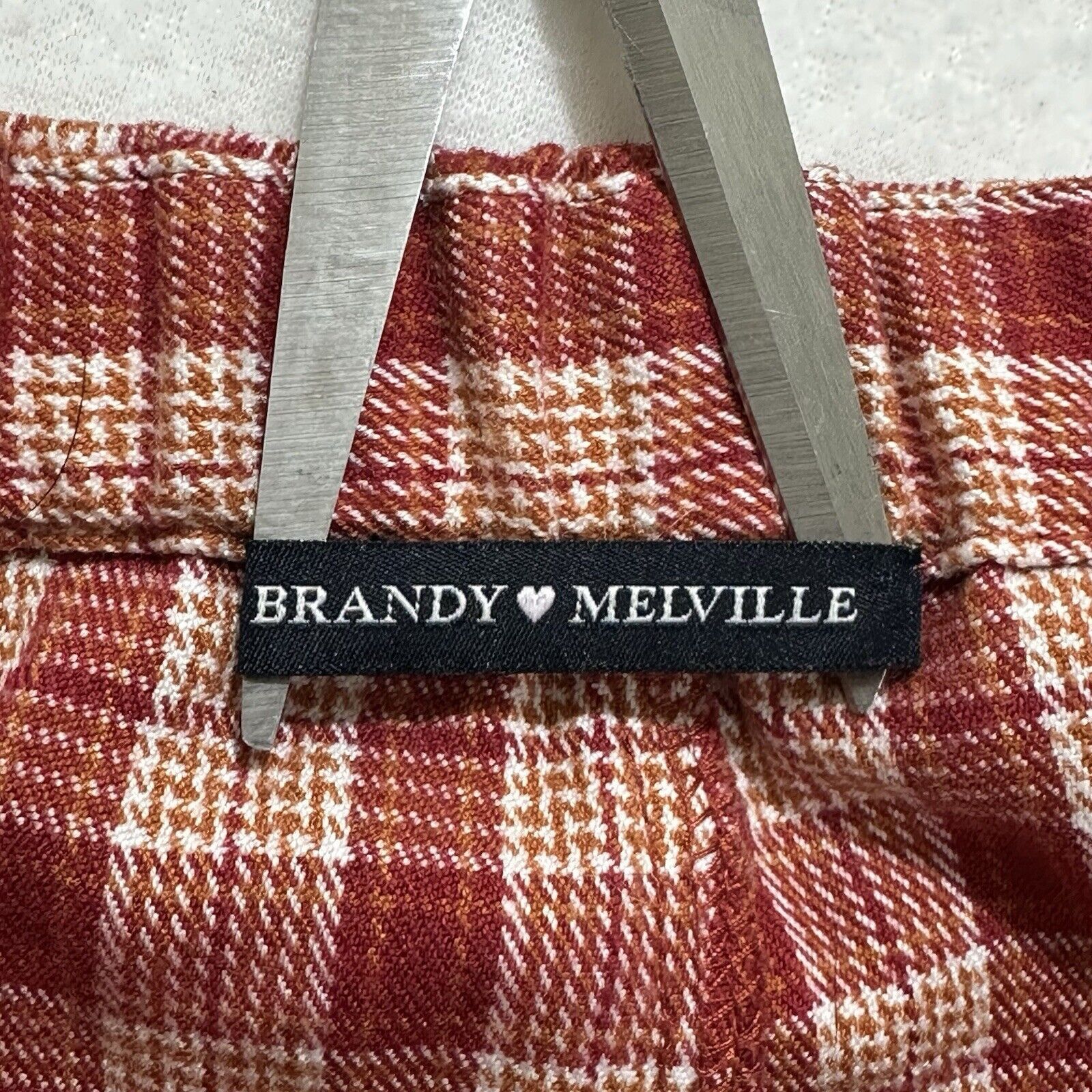 Brandy Melville Brandy Melville One Size Red Plaid High Rise Tilden Pants Size 24" / US 00 / IT 34 - 4 Thumbnail