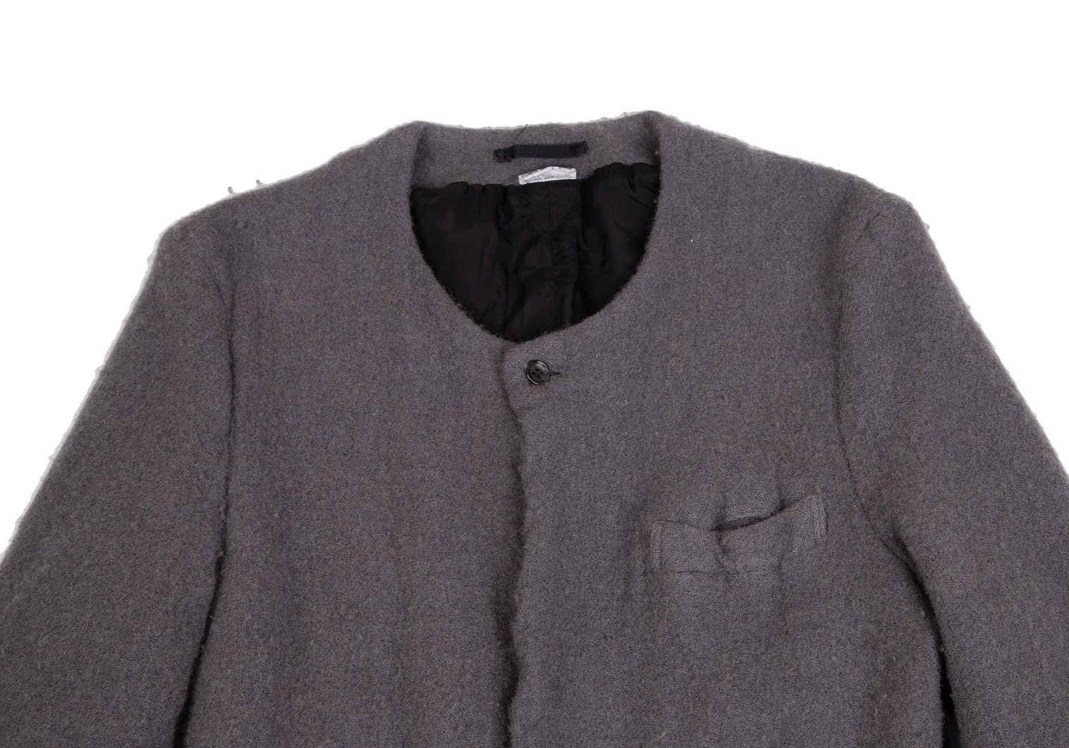 Comme des Garcons Homme Plus Wool Felted No-Collar Jacket in Gray Size M Size US M / EU 48-50 / 2 - 2 Thumbnail