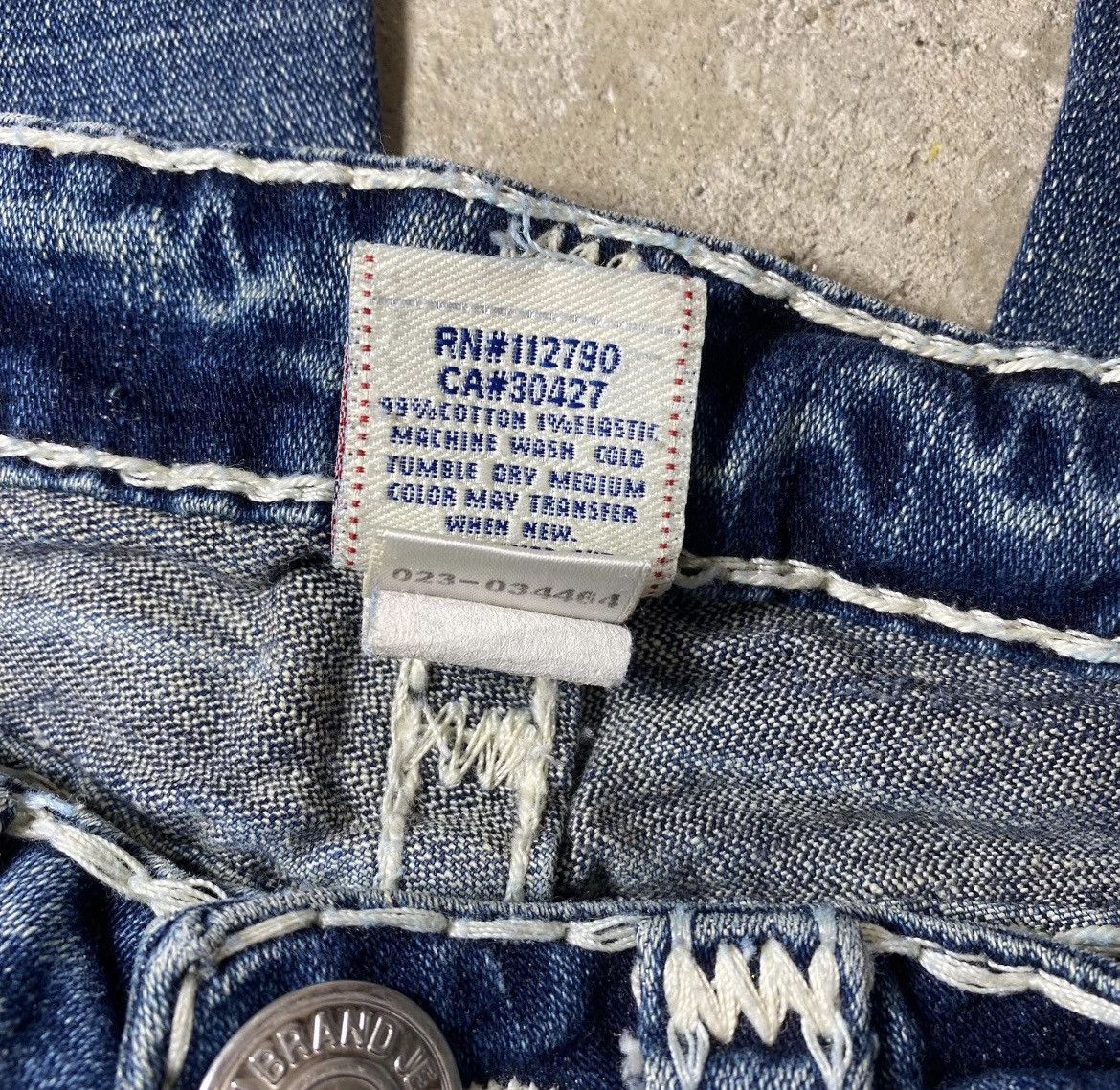 True Religion × Vintage True Religion Jeans White Stitch Denim Y2K Early 2000s Size 27" / US 4 / IT 40 - 6 Thumbnail