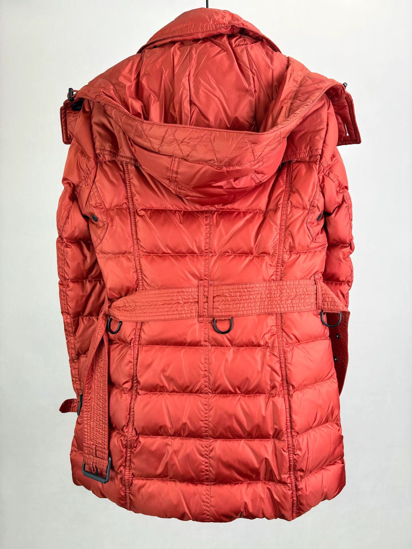 Burberry BURBERRY Orange Red Mid-Length Down Jacket Size S / US 4 / IT 40 - 2 Thumbnail