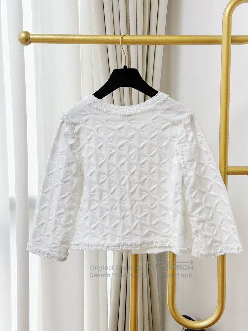 Chanel Chanel 24P diamond plaid knitted medium-sleeved doll cardi Size XS / US 0-2 / IT 36-38 - 3 Thumbnail