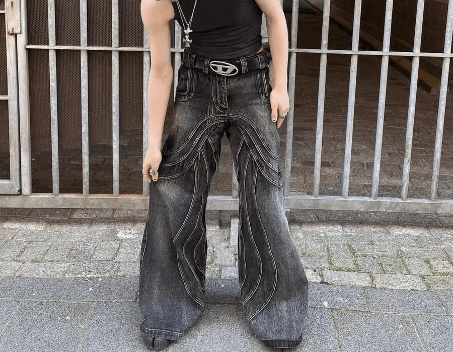 Japanese Brand × Jean Heavyweight Wave Ripple Aged Washed Micro Flare Jeans Size US 32 / EU 48 - 4 Thumbnail