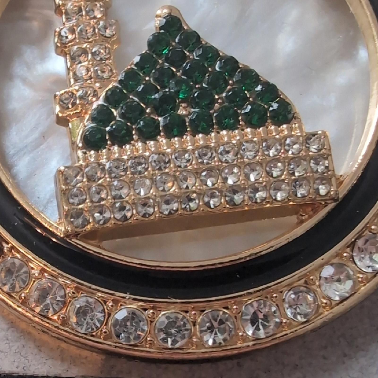Other Gold and Green Keychain with Rhinestones House Size ONE SIZE - 10 Thumbnail