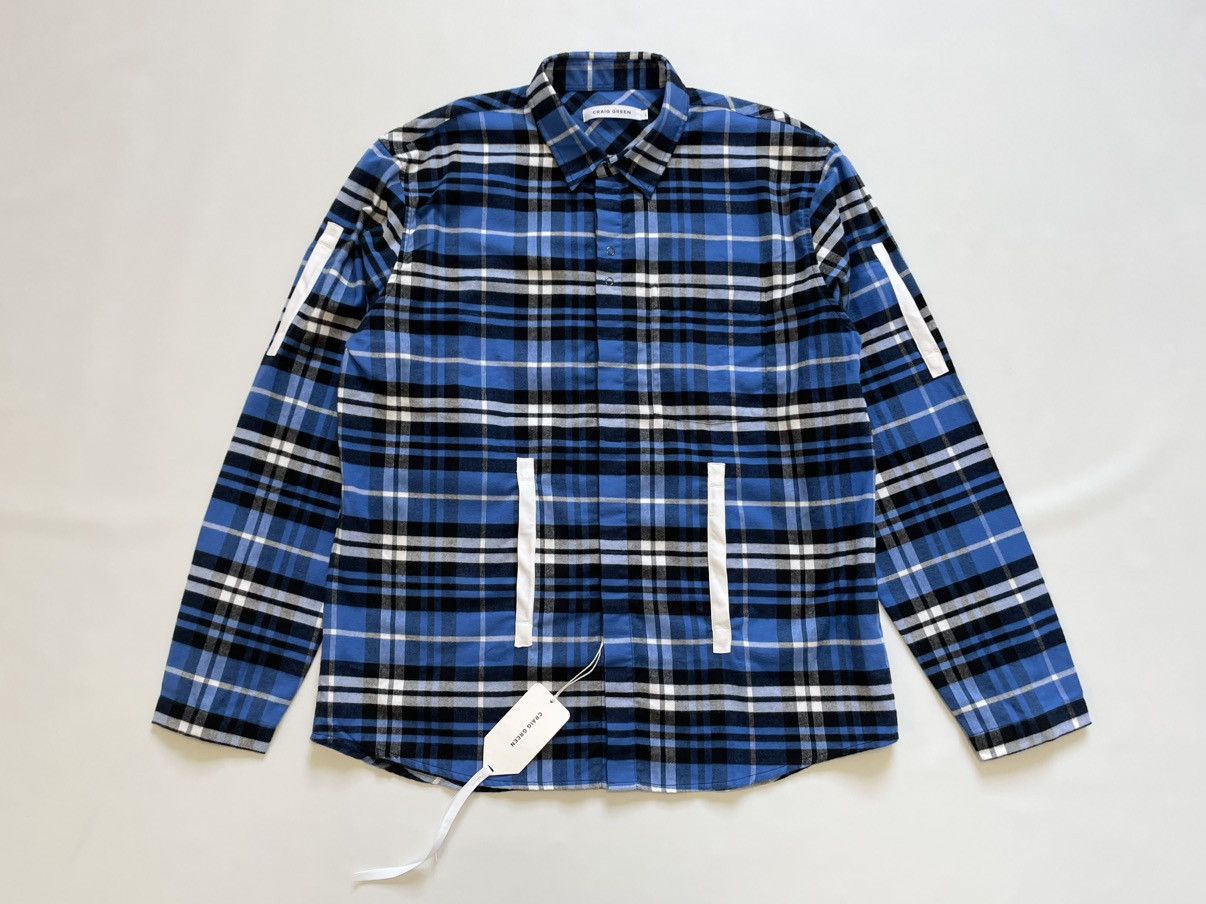 Craig Green Panelled Check Flannel Shirt Size US L / EU 52-54 / 3 - 2 Thumbnail