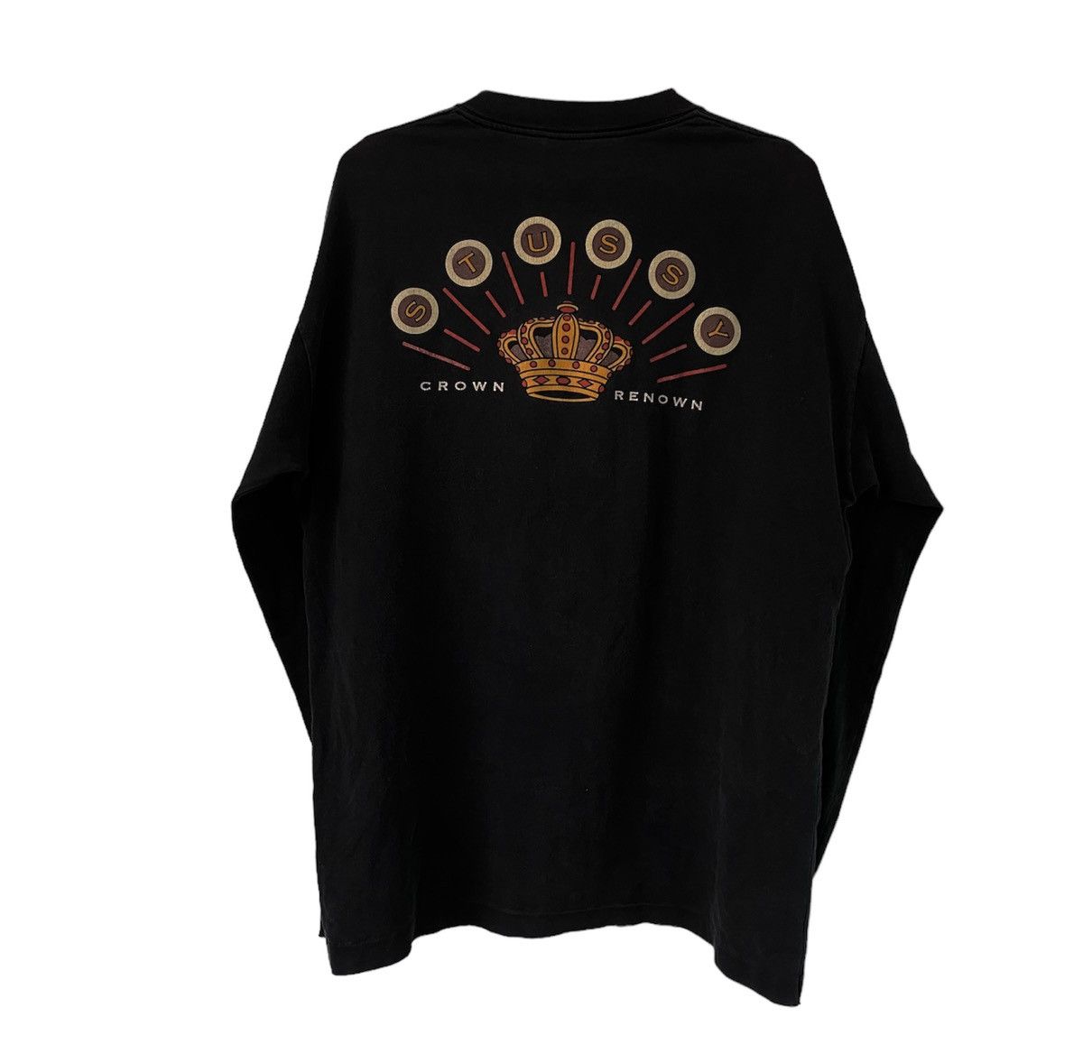 image of Very 1990S Stussy Crown Renown Long Sleeve Tee in Black, Men's (Size XL)