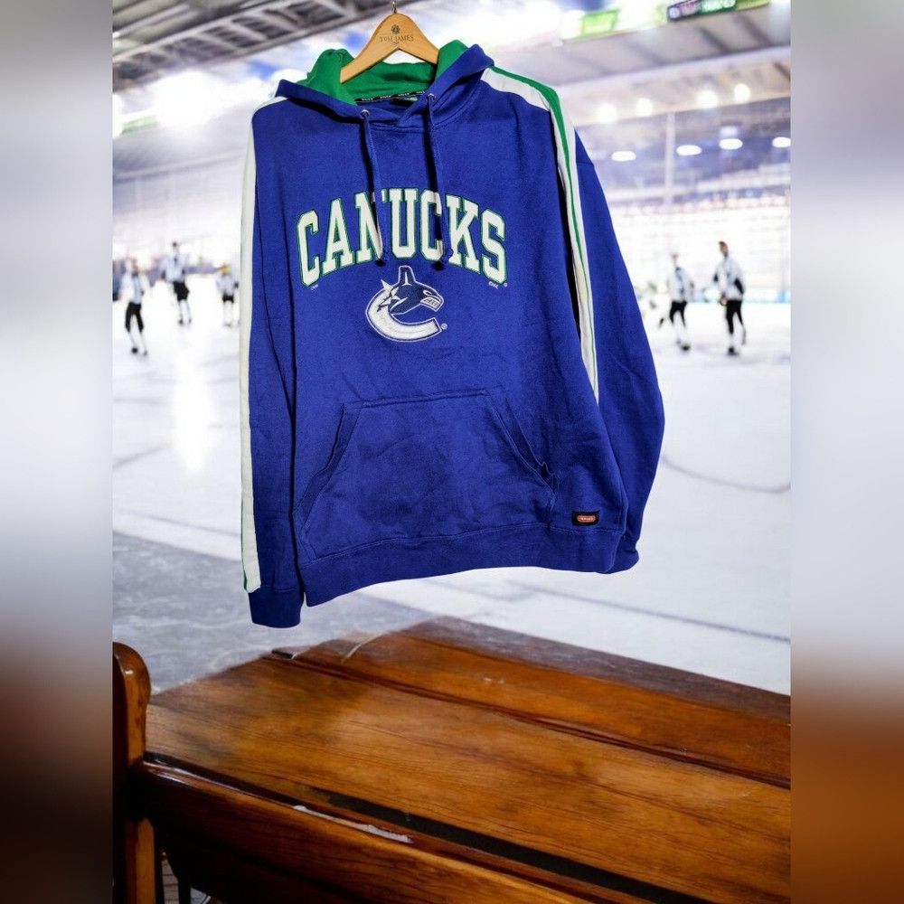 Vintage Waves Blue Canucks Hockey XXL Men's Hoodie Vintage Size US XXL / EU 58 / 5 - 1 Thumbnail