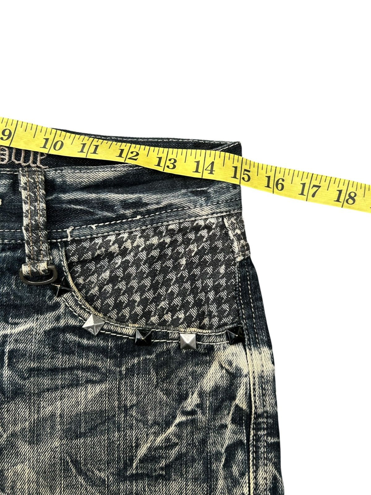 Seditionaries FLARE SKULL BLOW BY BLUE BUCKLE BACK PUNK DISTRESSED DENIM Size US 30 / EU 46 - 15 Thumbnail