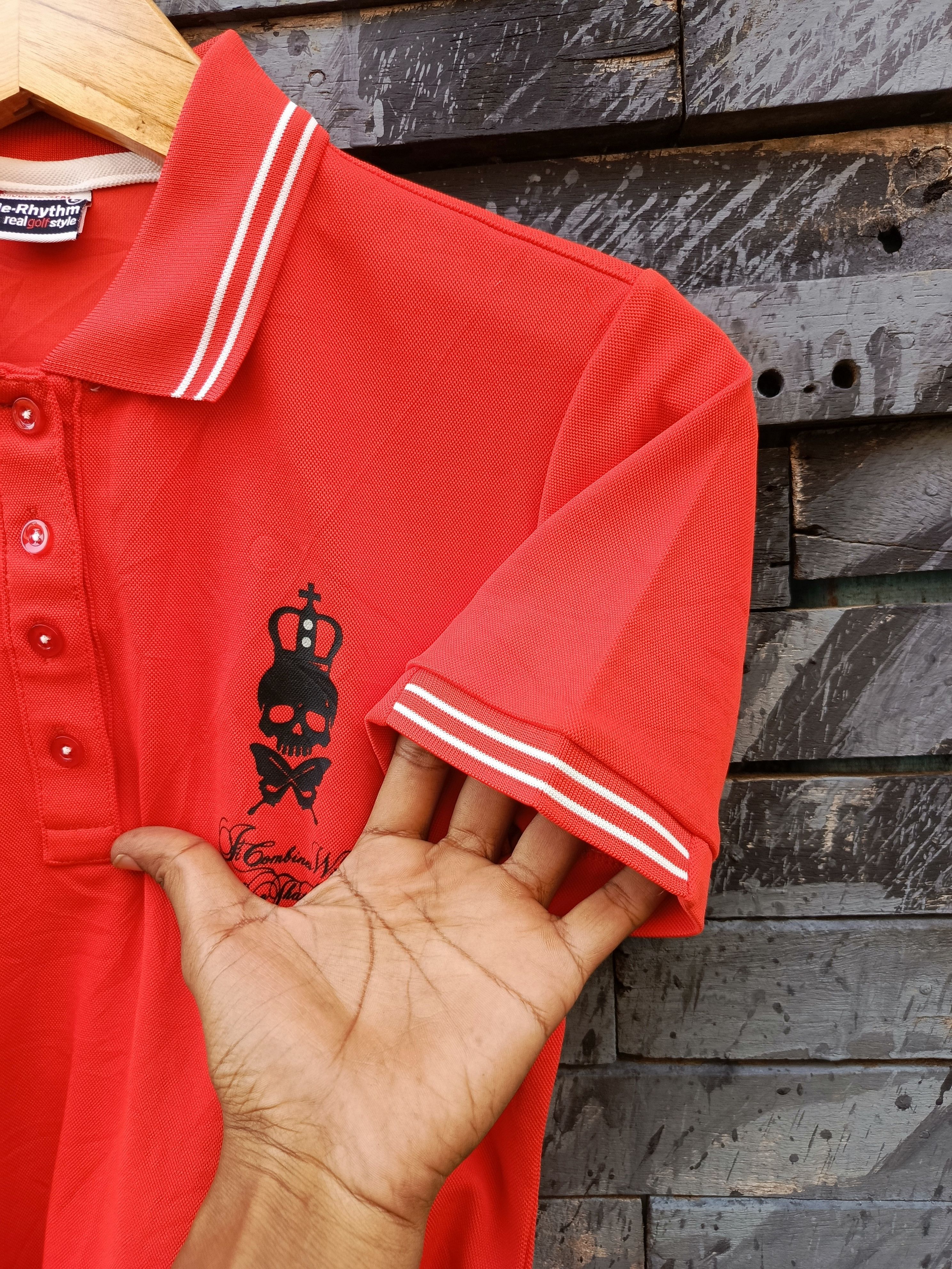 Japanese Brand Le-Rhythm Skull Graphic Polo — Statement Piece — NVMBER17 Size US L / EU 52-54 / 3 - 7 Thumbnail