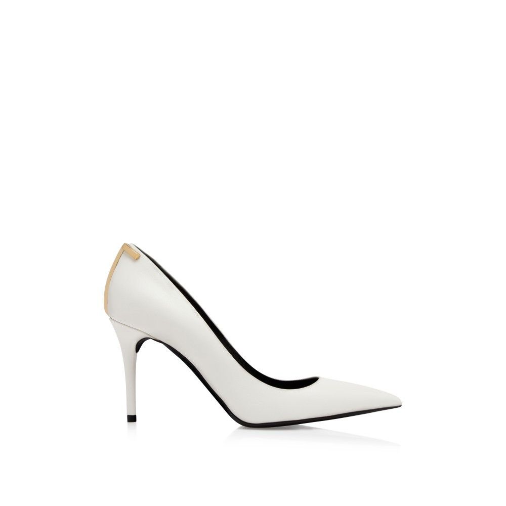 o1loc1c0924 W3213 Mid Heel Pumps in White